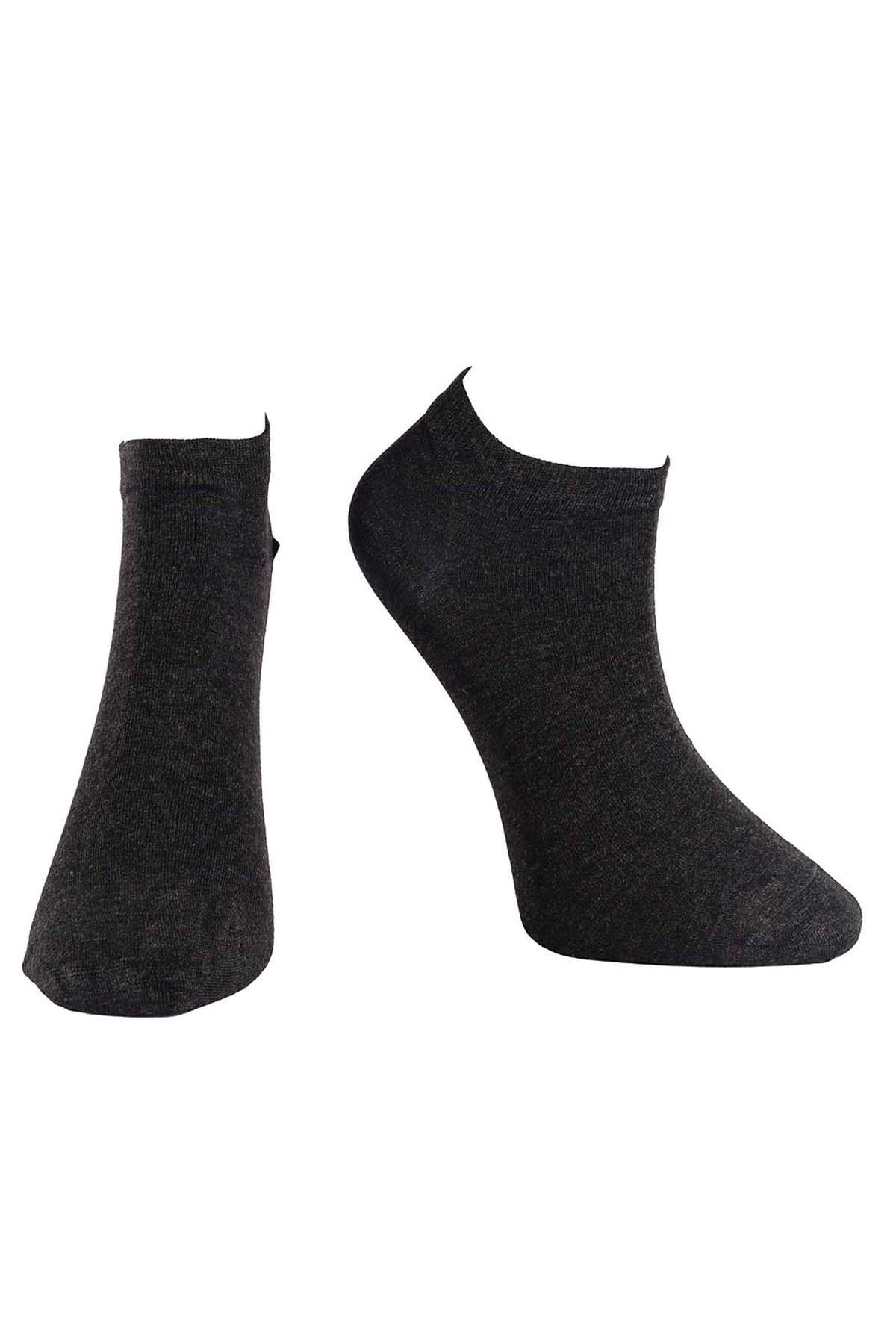 Erkek 12li Antrasit Bambu Patik Çorap 6750