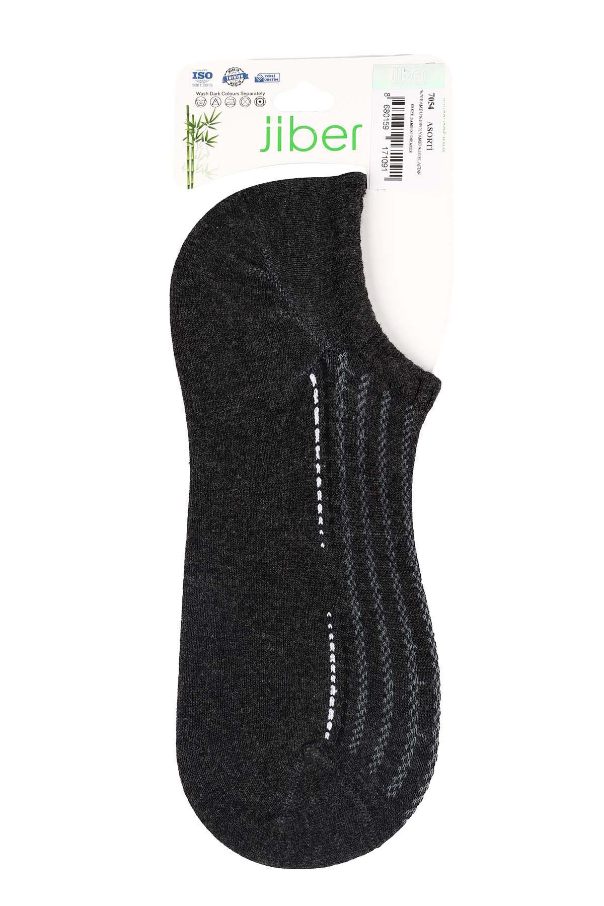 Erkek 12li Karışık Renkler Bambu Sneaker Çorap 7054