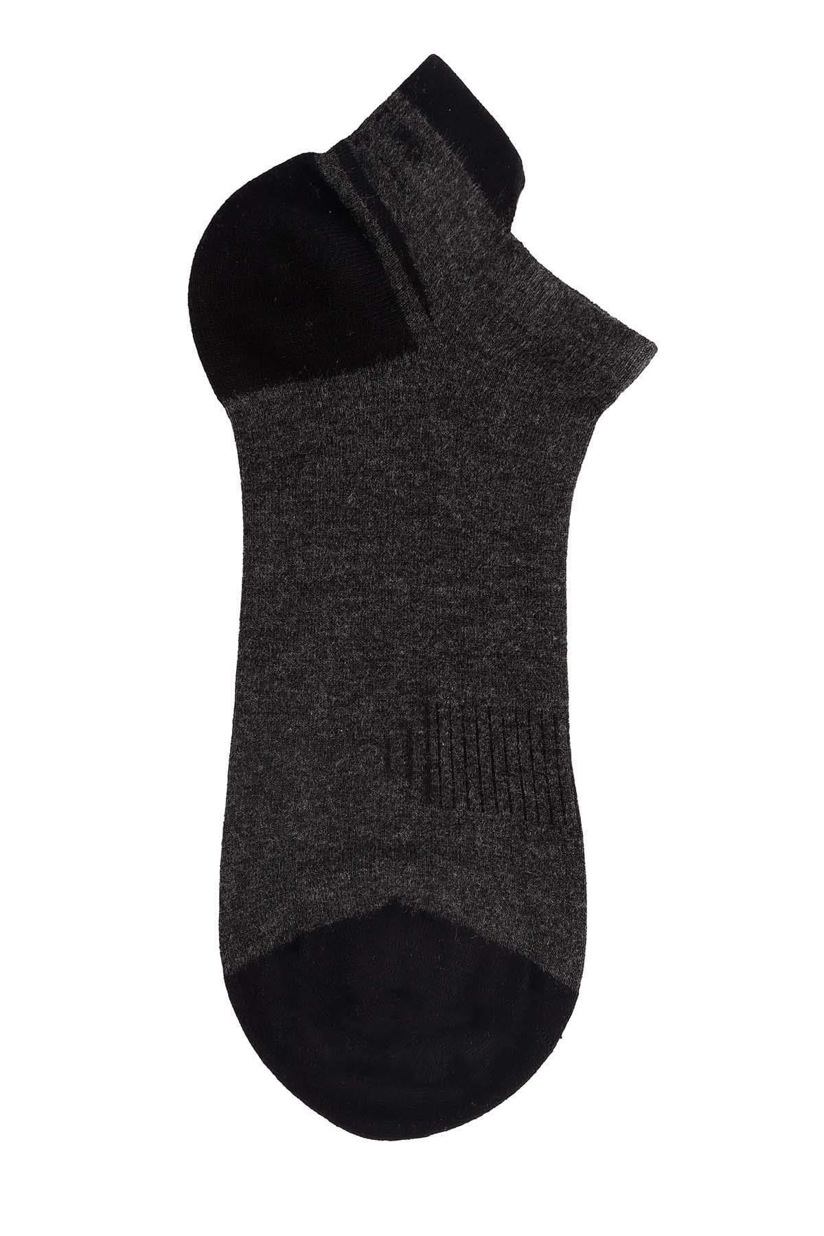 Erkek 12li Antrasit Bambu Patik Çorap 6763