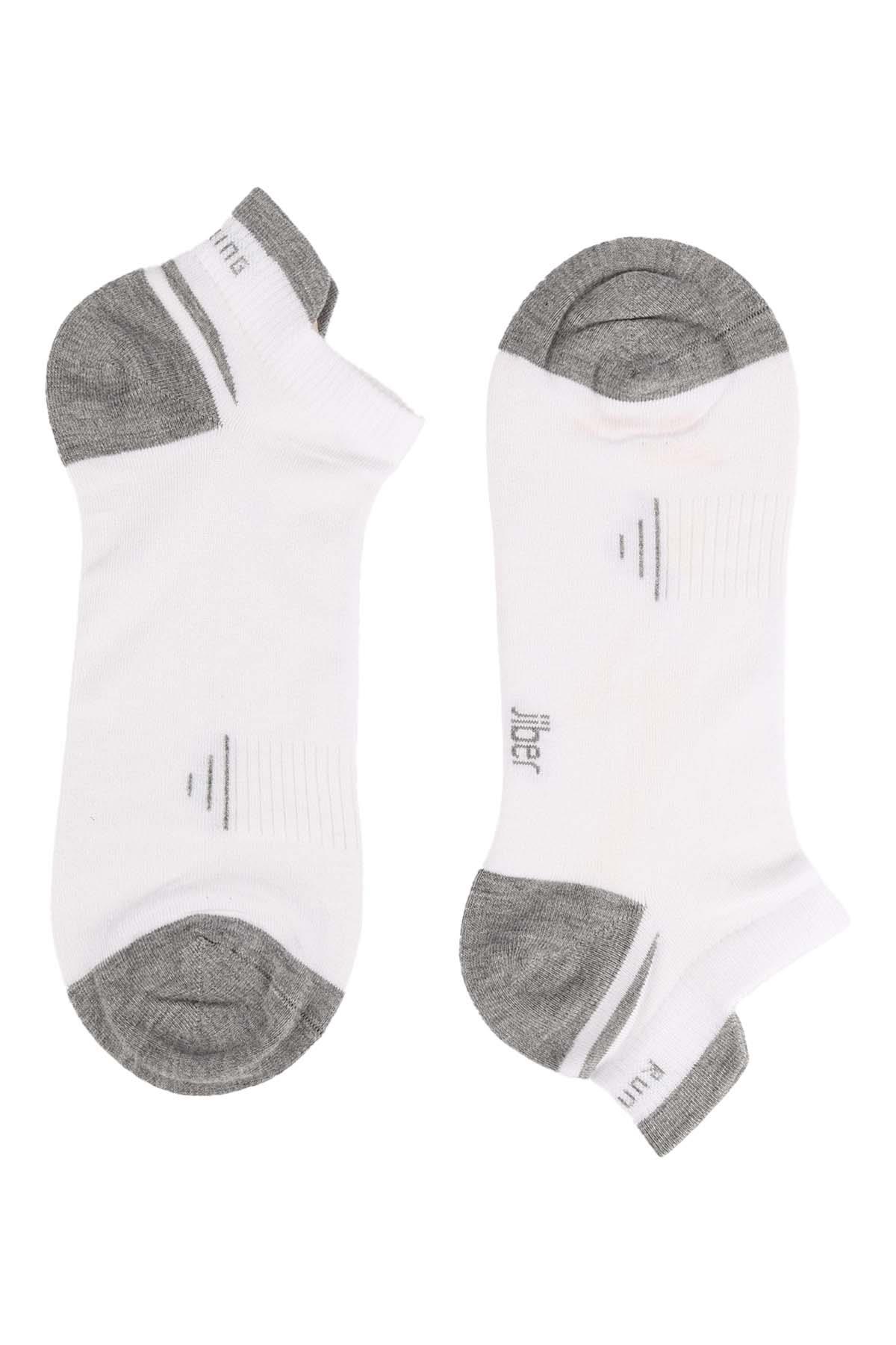 Erkek 12li Beyaz Bambu Patik Çorap 6763