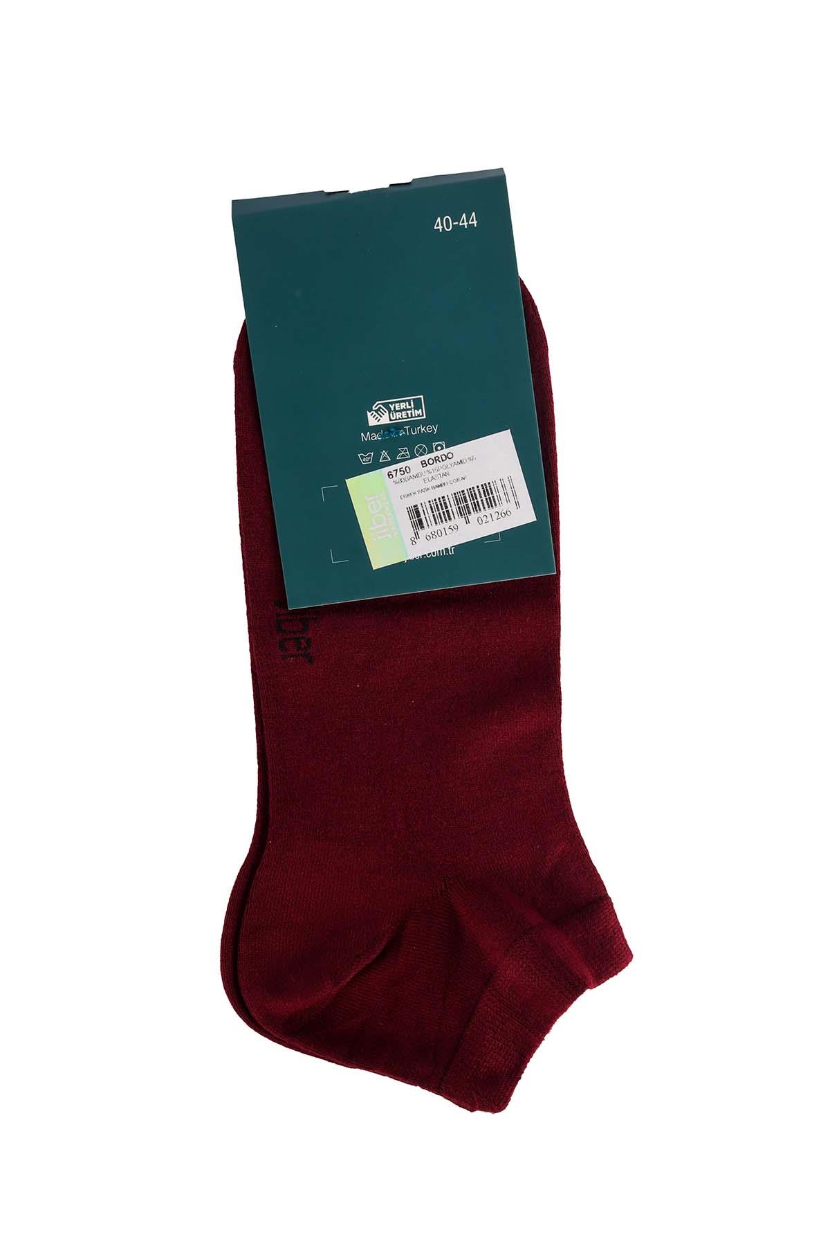 Erkek 12li Bordo Bambu Patik Çorap 6750
