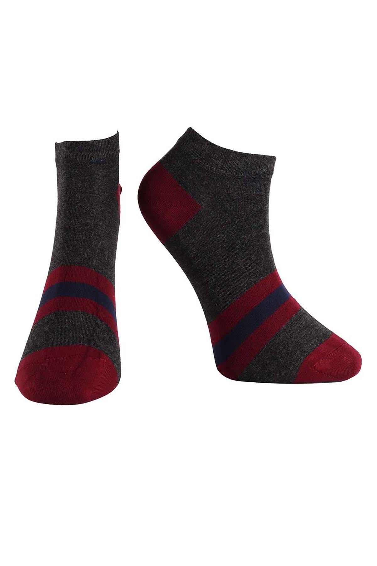 Erkek 3lü Karışık Renkler Bambu Patik Çorap 6762
