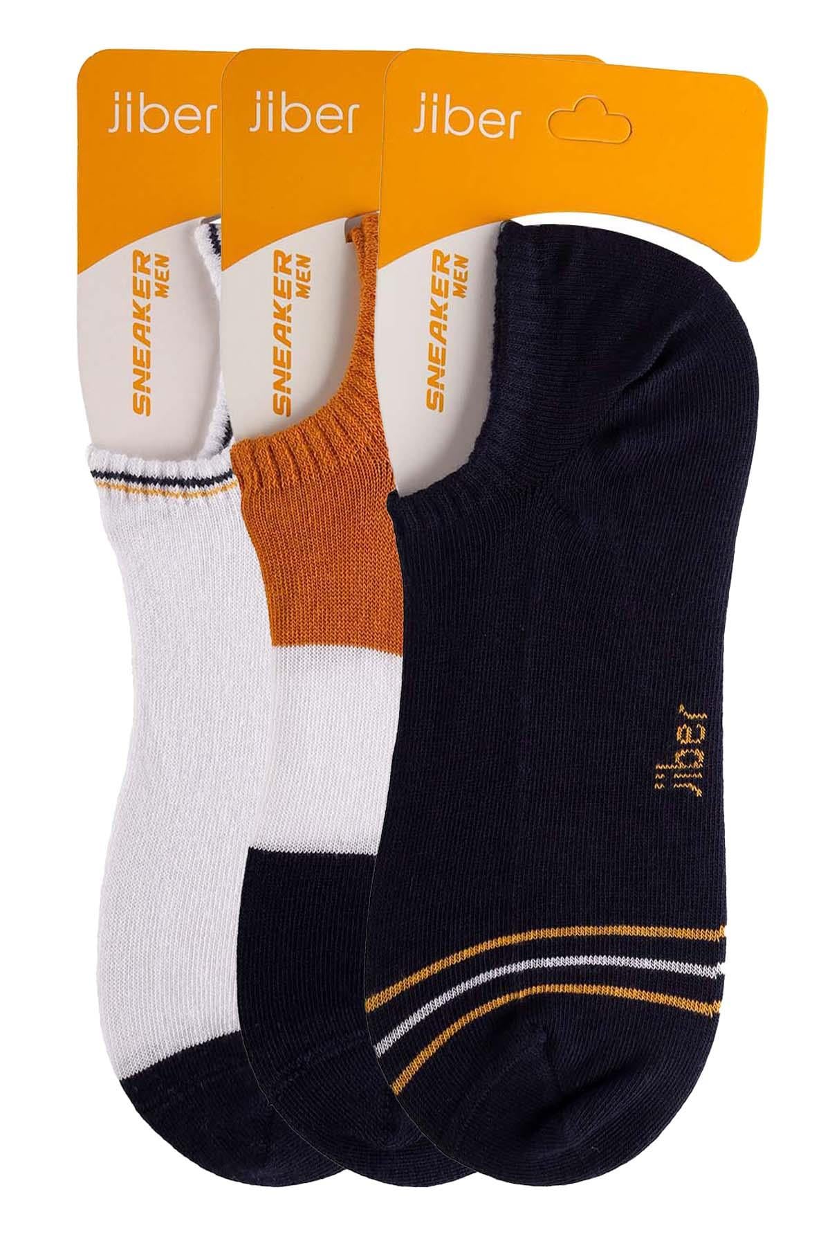 Erkek 3lü Sneaker Çorap Karışık Renkler 7707