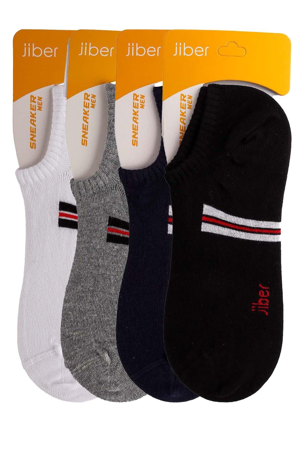 Erkek 4lü Sneaker Çorap Karışık Renkler 7709