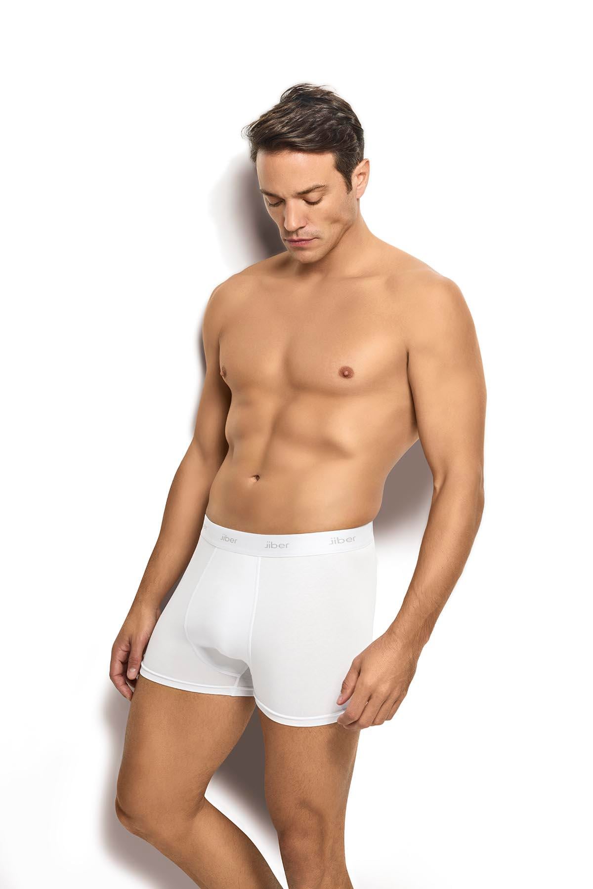 Erkek 6lı Beyaz Modal Pamuklu Boxer 321