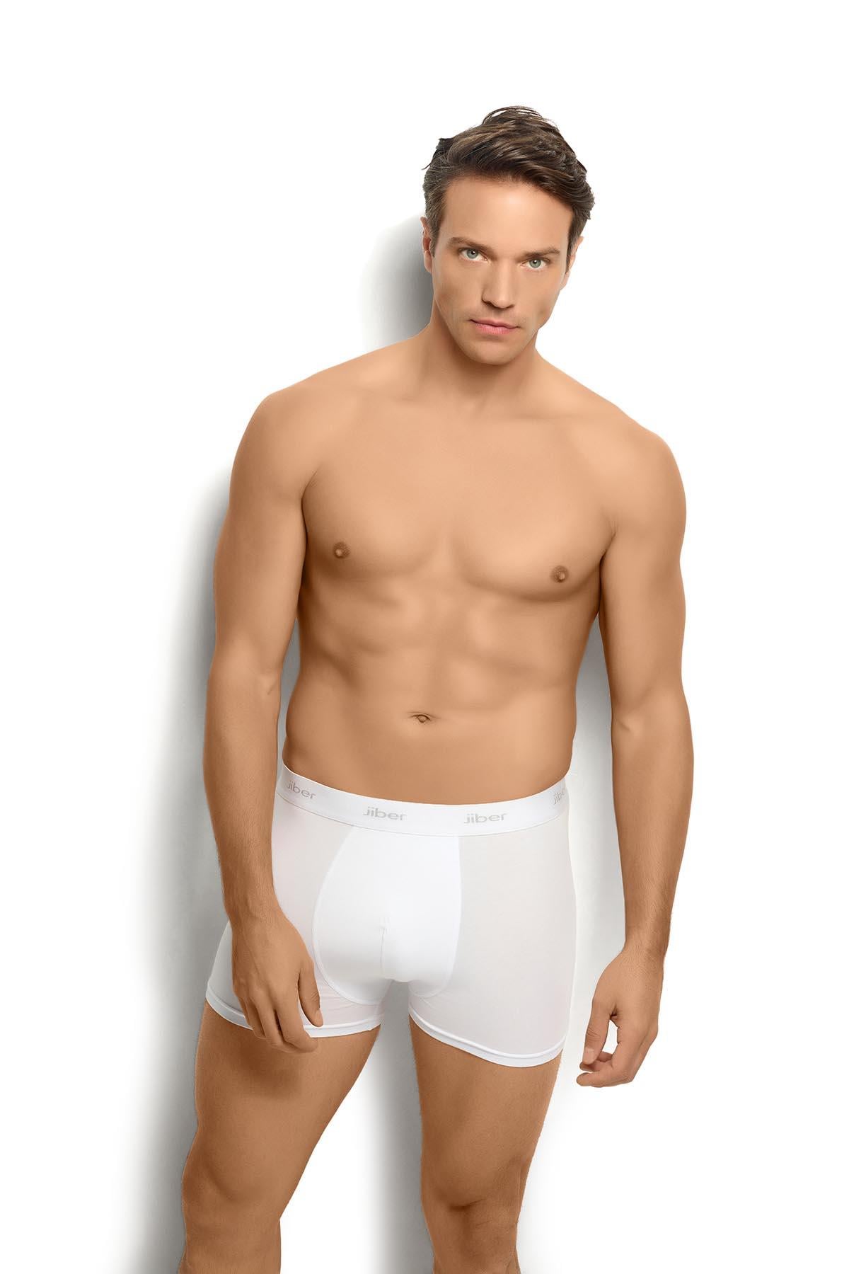 Erkek 6lı Beyaz Modal Pamuklu Boxer 321