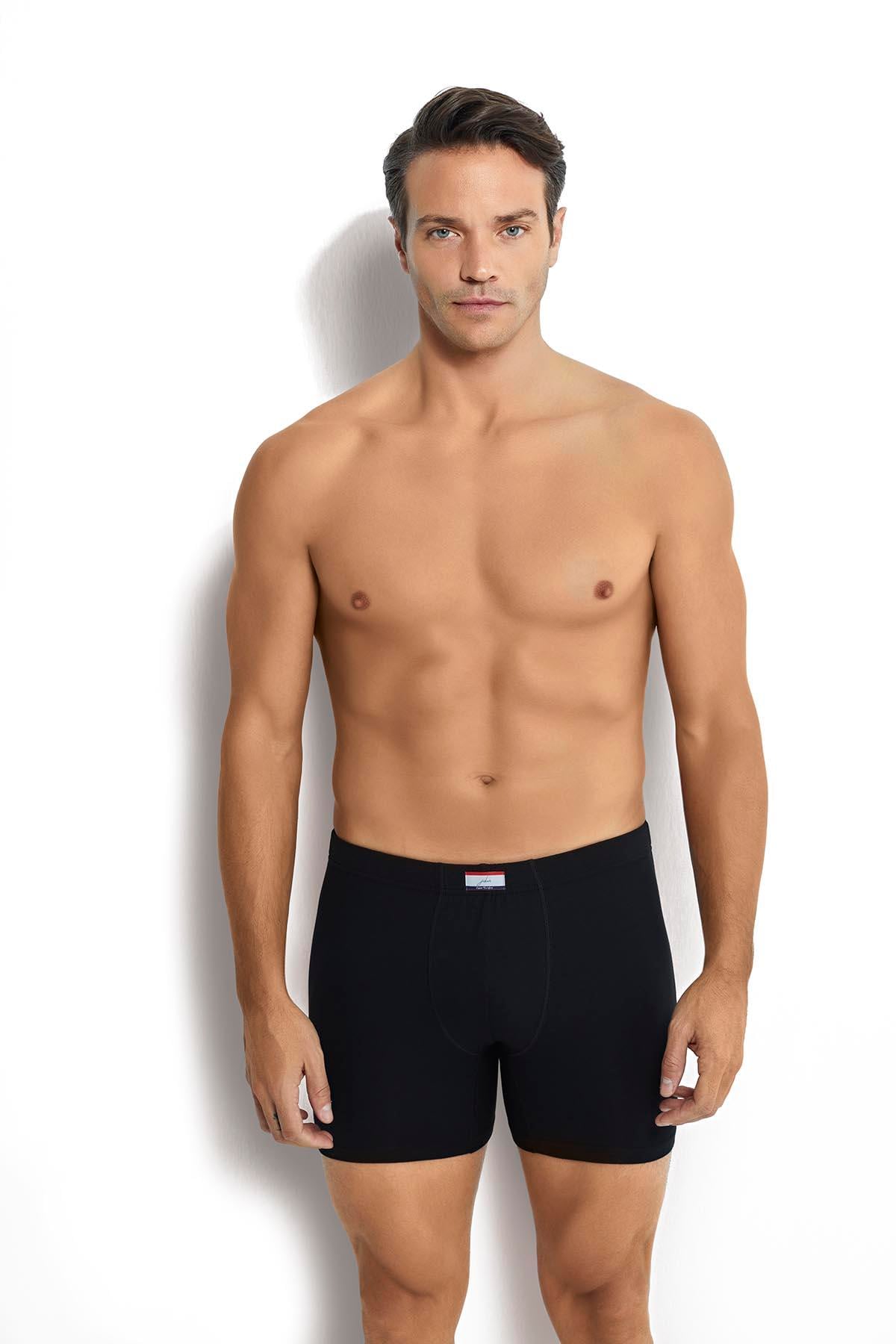 Erkek 6lı Siyah Pamuklu Likralı Boxer 274