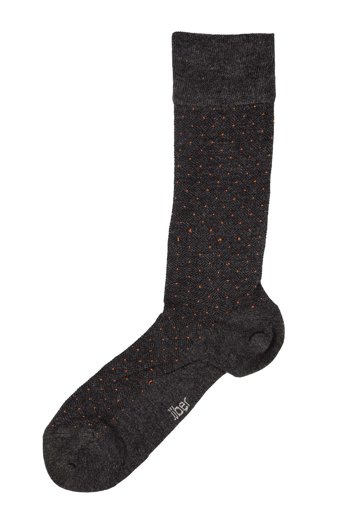 Erkek Antrasit Bambu Uzun Çorap 5522