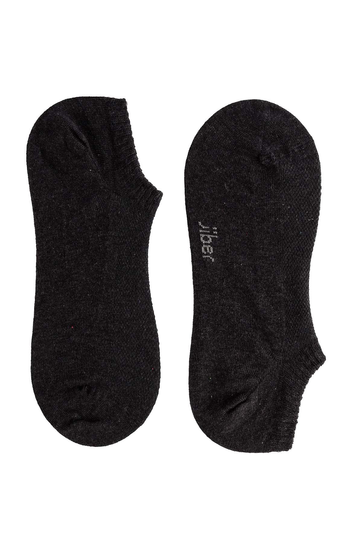 Erkek Antrasit Pamuklu  Sneaker Çorap 7701