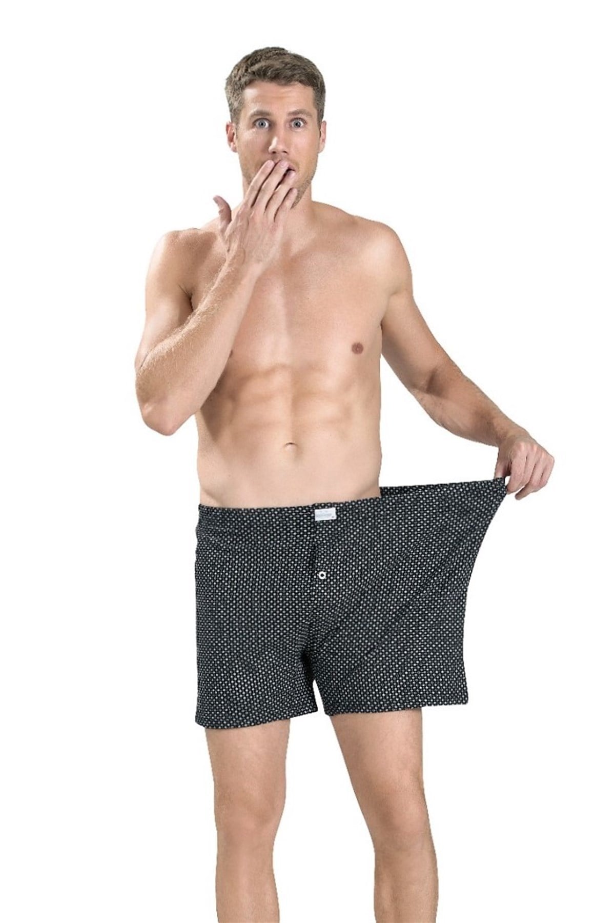 Erkek Karışık Renkler Pamuklu Büyük Beden 3 Lü Boxer  184