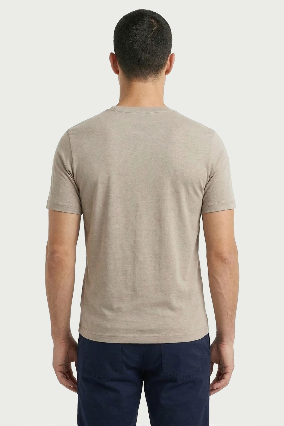 Erkek Bambu Taş Rengi T-Shirt 334
