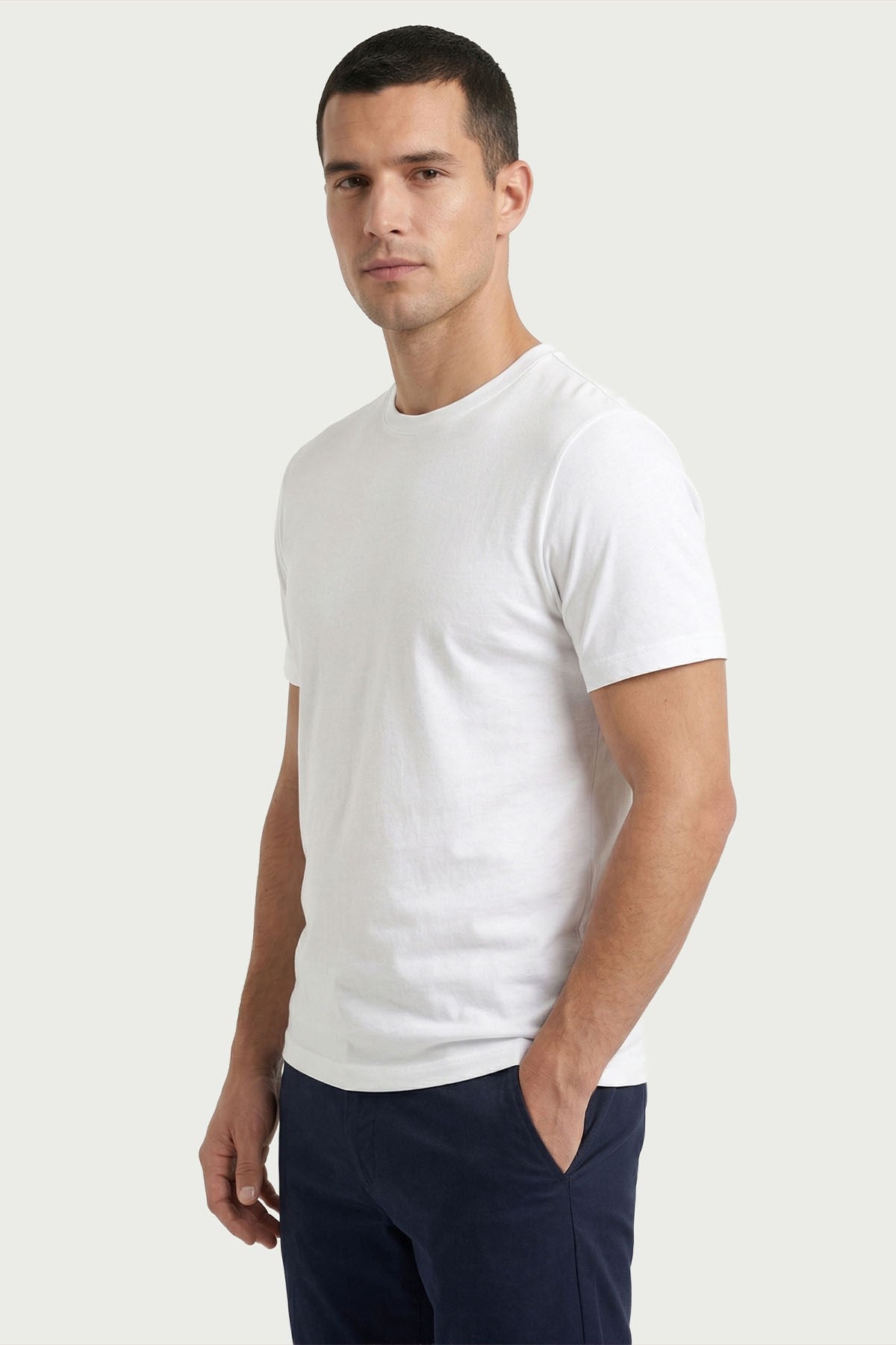 Erkek Bambu T-Shirt 334 BEYAZ  JBR334.0000001