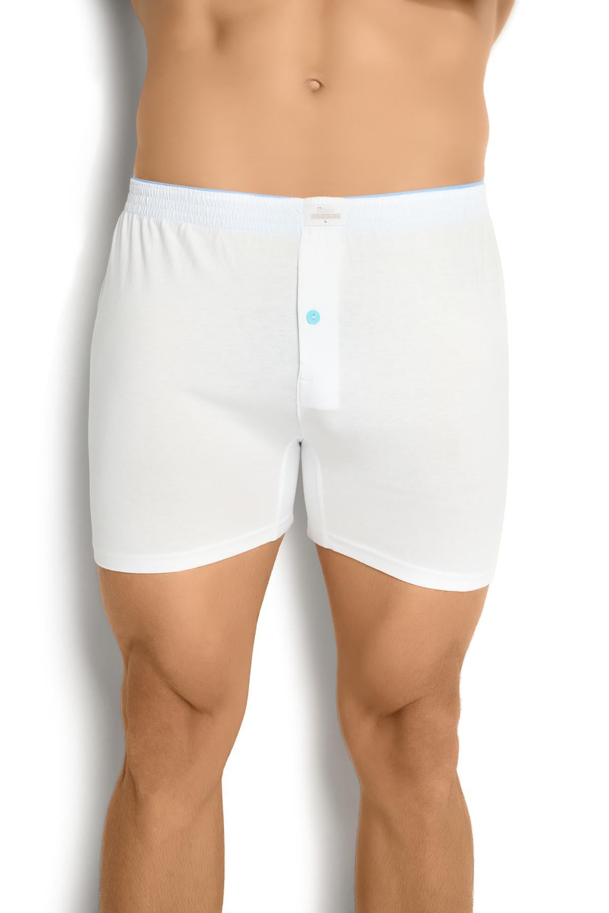Erkek Beyaz Havlu Kemer Pamuklu 6lı Boxer 127
