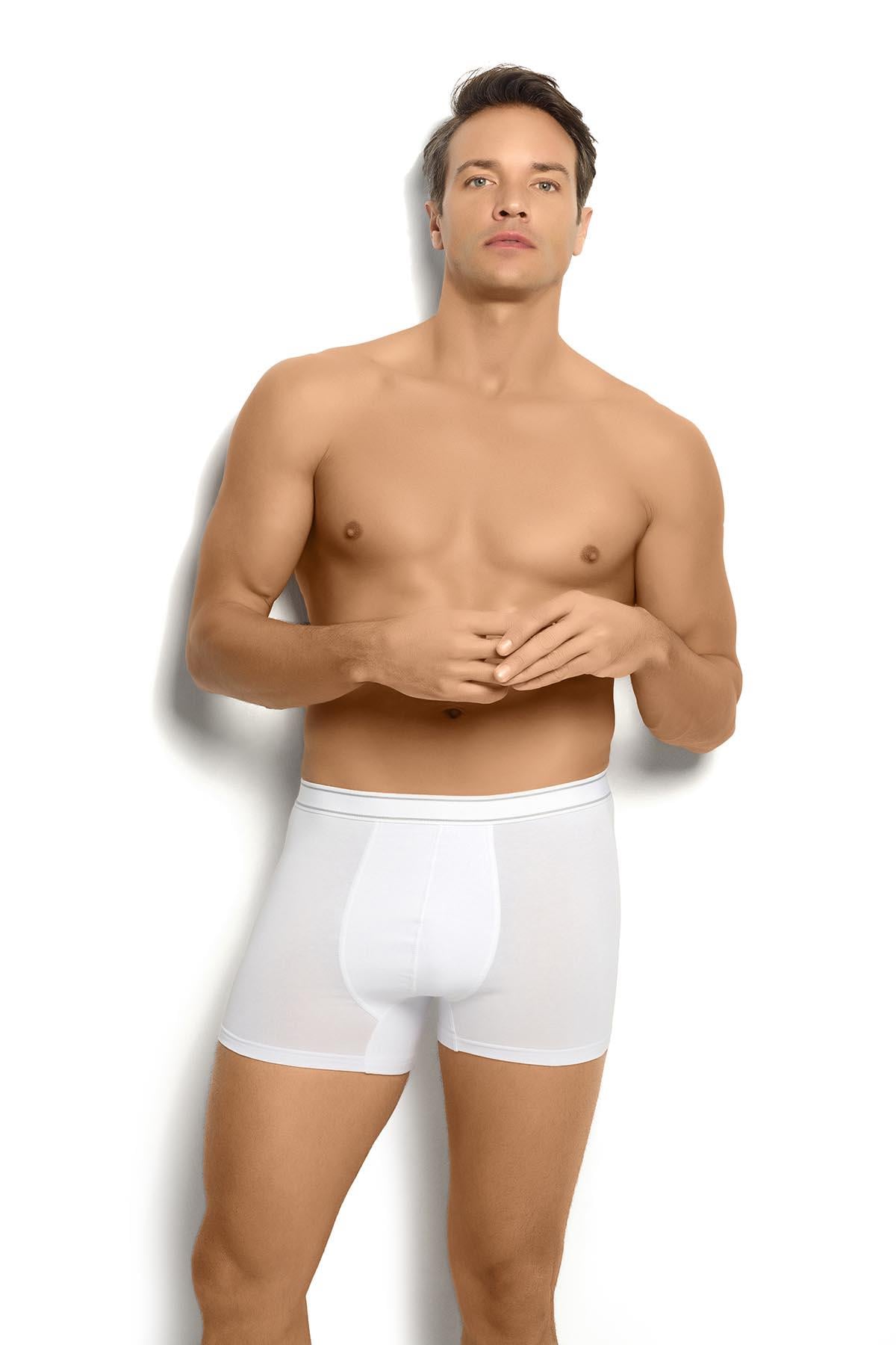 Erkek Beyaz Likralı Boxer 277