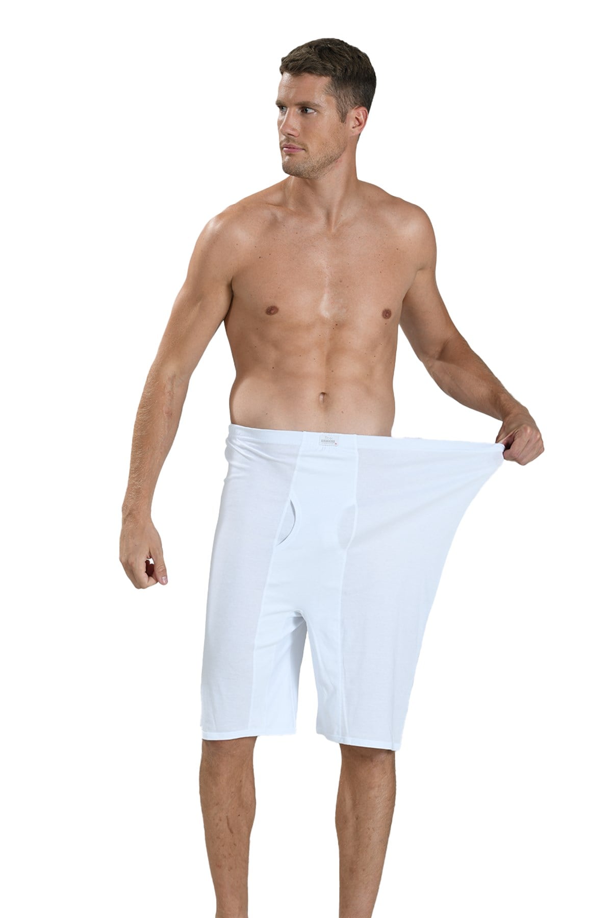Erkek Beyaz Pamuklu Büyük Beden 3 Lü Boxer 182