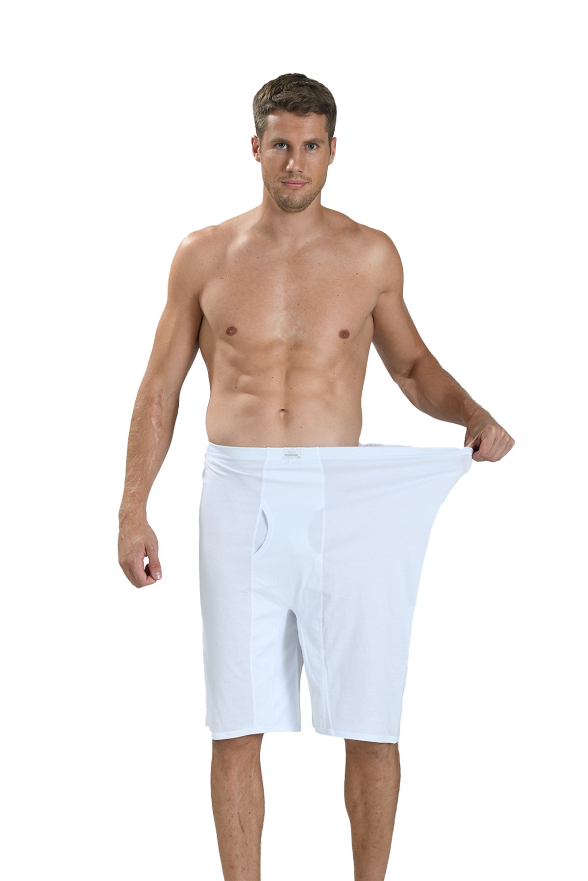 Erkek Beyaz Pamuklu Büyük Beden 3 Lü Boxer 182
