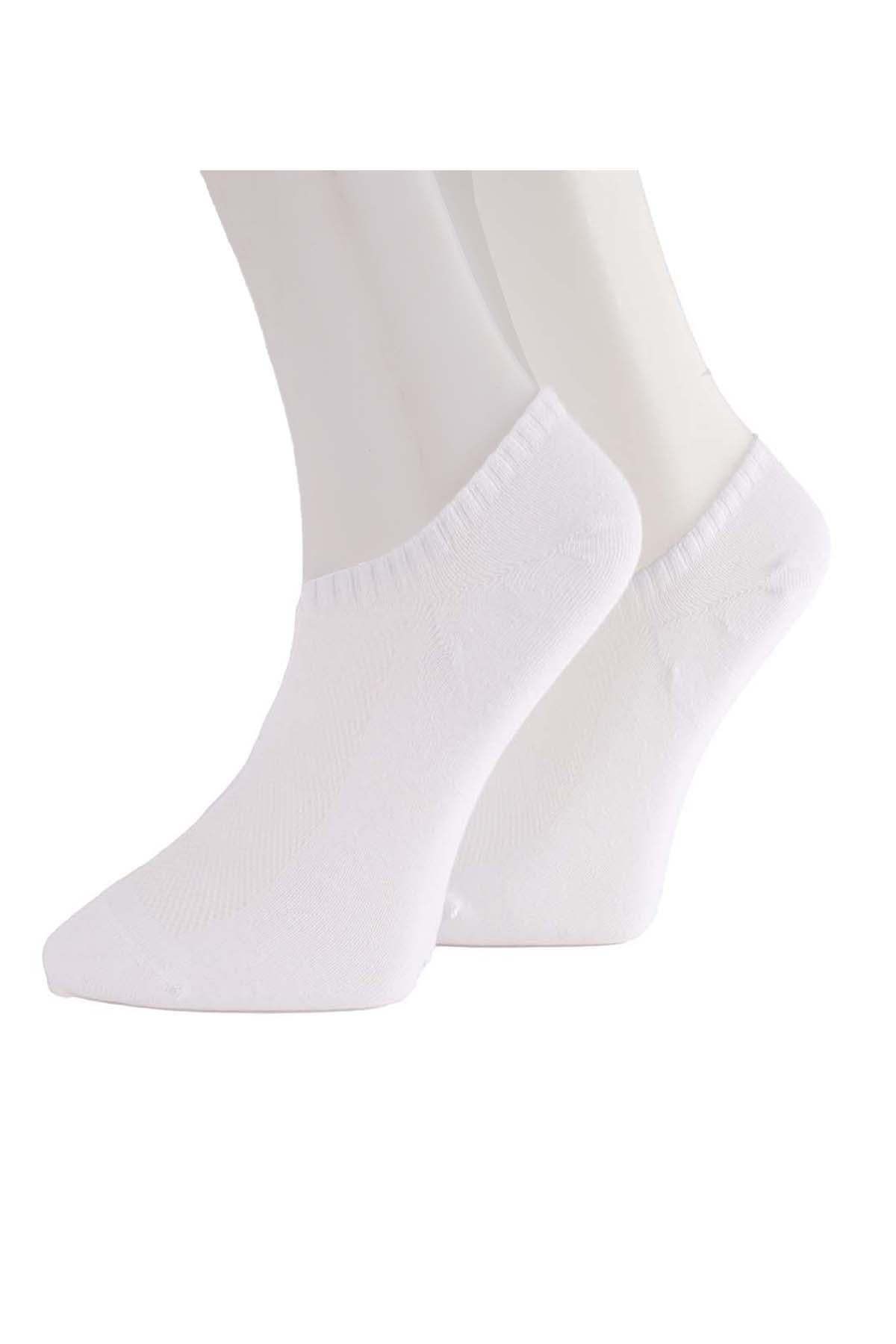 Erkek Beyaz Pamuklu  Sneaker Çorap 7701
