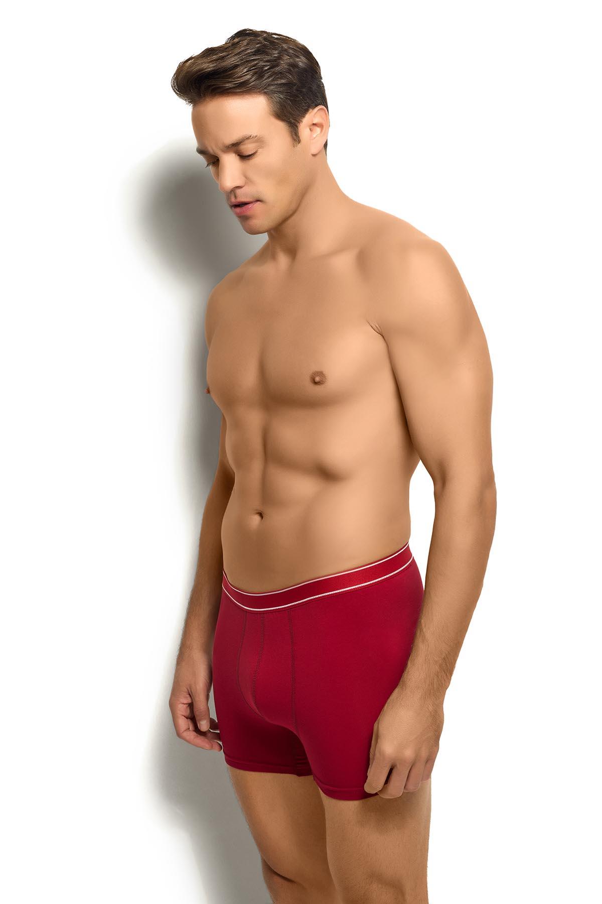 Erkek Bordo Likralı Boxer 277