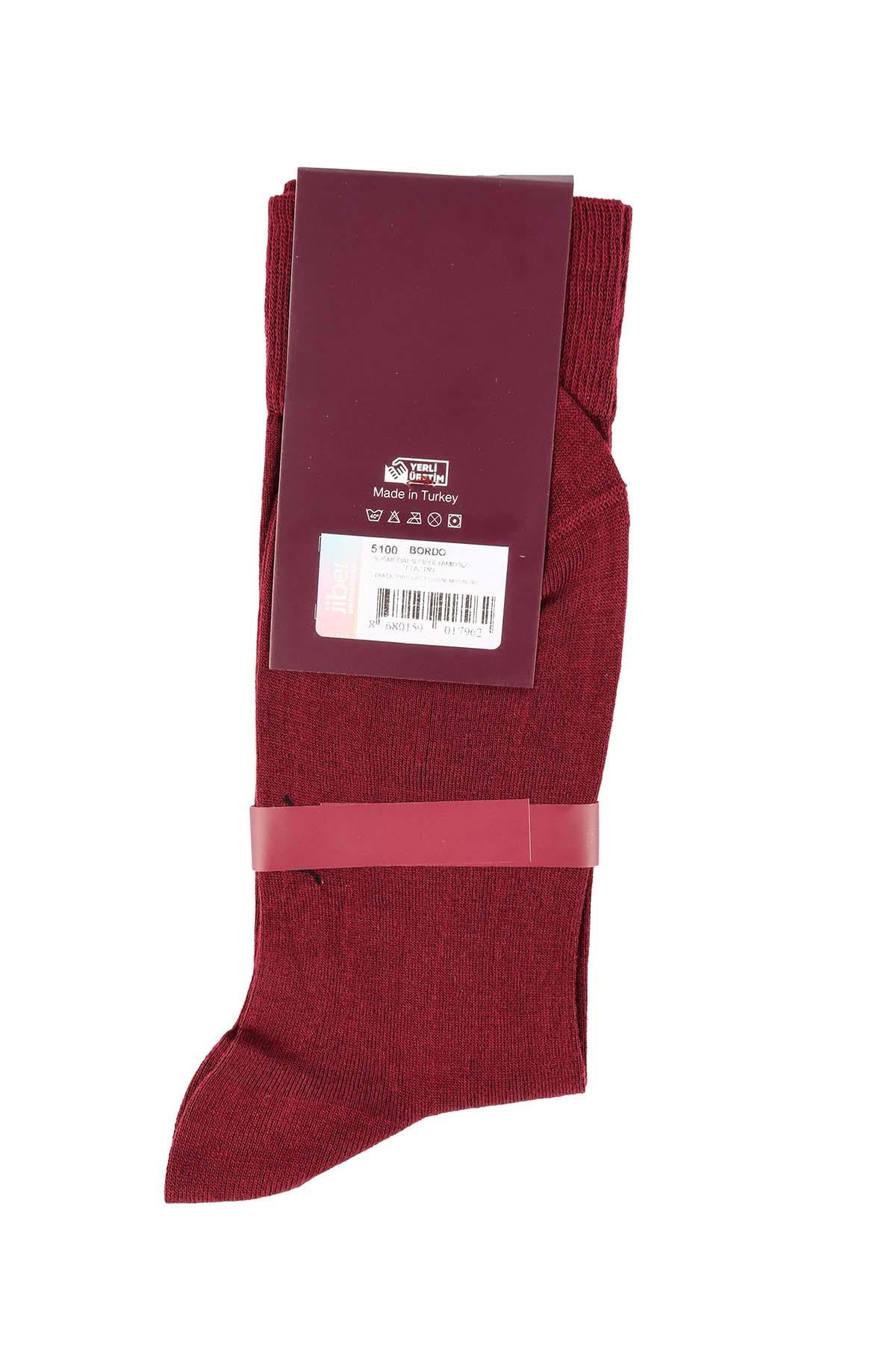 Erkek Bordo Modal Uzun Çorap 5100