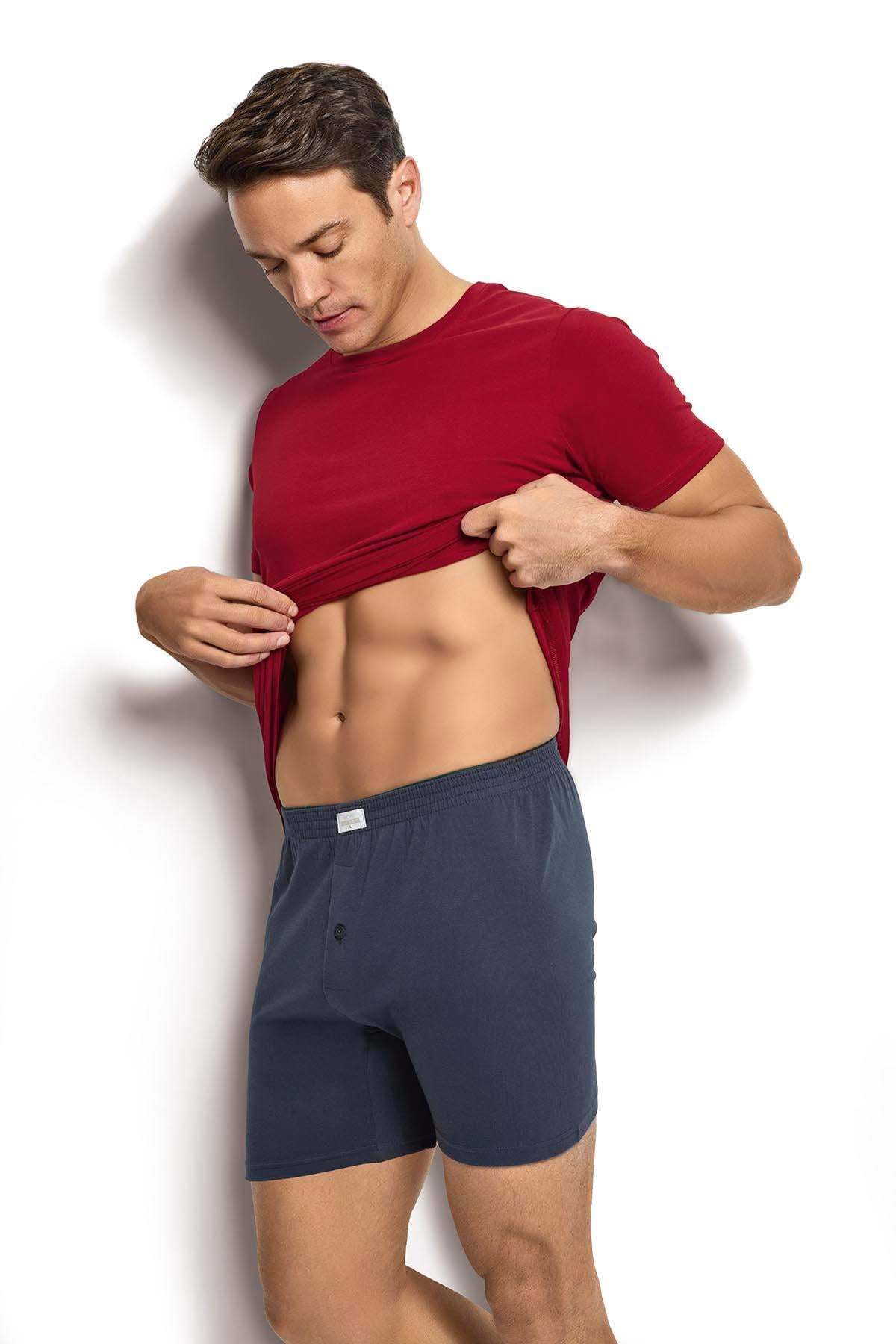 Erkek Füme Havlu Kemer Pamuklu 6lı Boxer 127