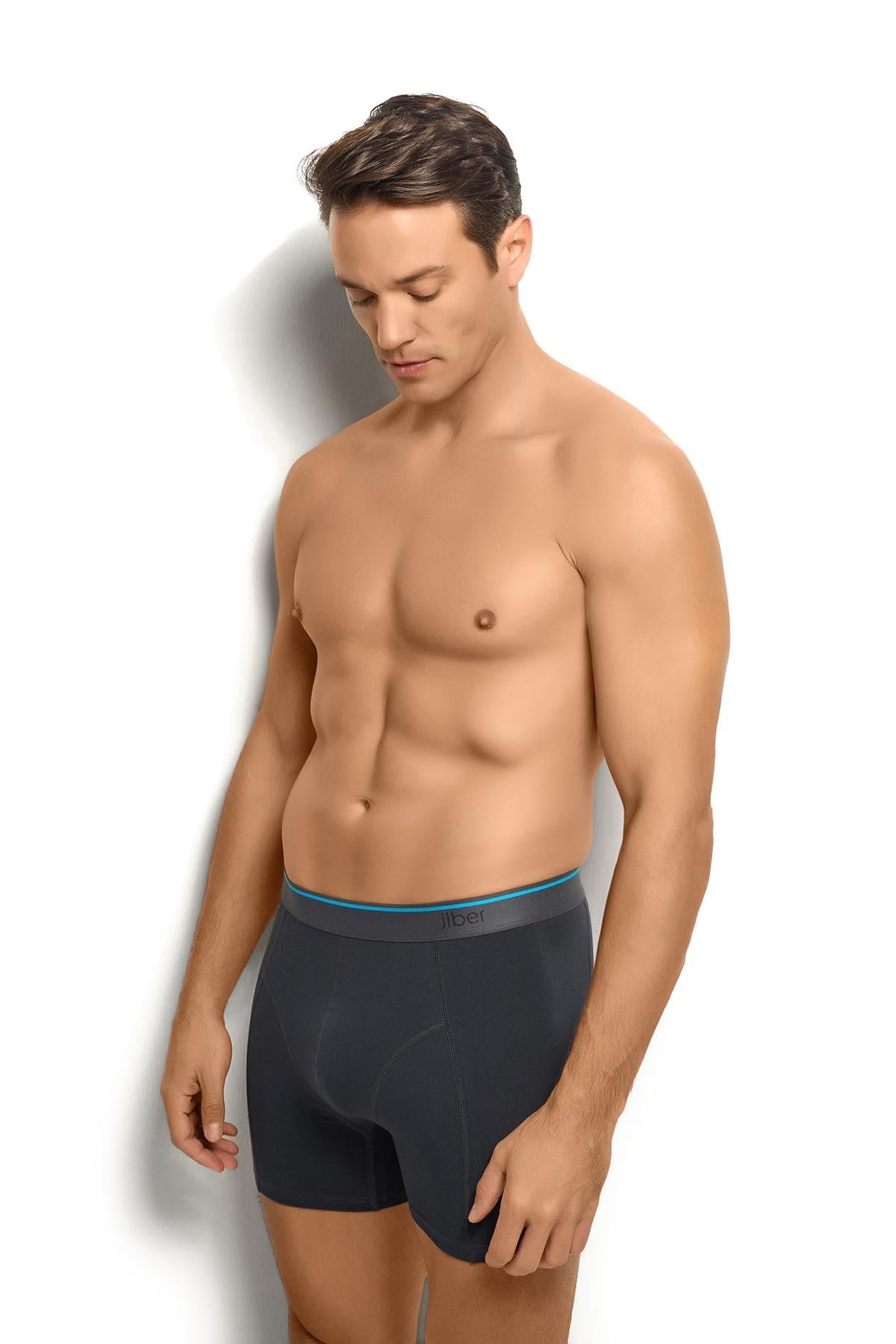Erkek Füme Pamuklu Likralı 3lü Boxer 267