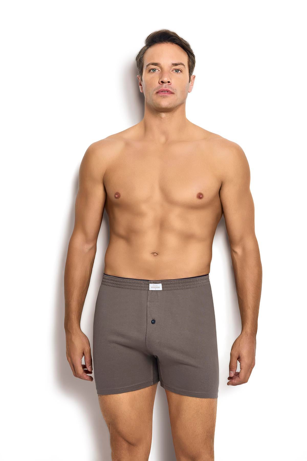 Erkek Gri Havlu Kemer Pamuklu 6lı Boxer 127