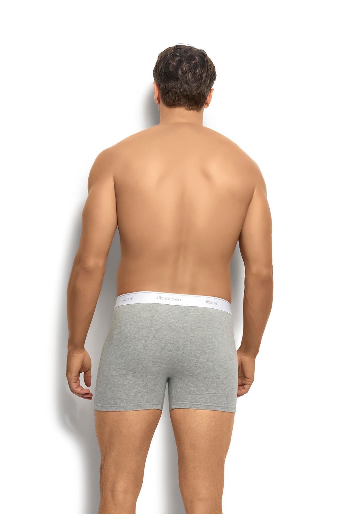 Erkek Gri Melanj Pamuklu Likralı Boxer 156