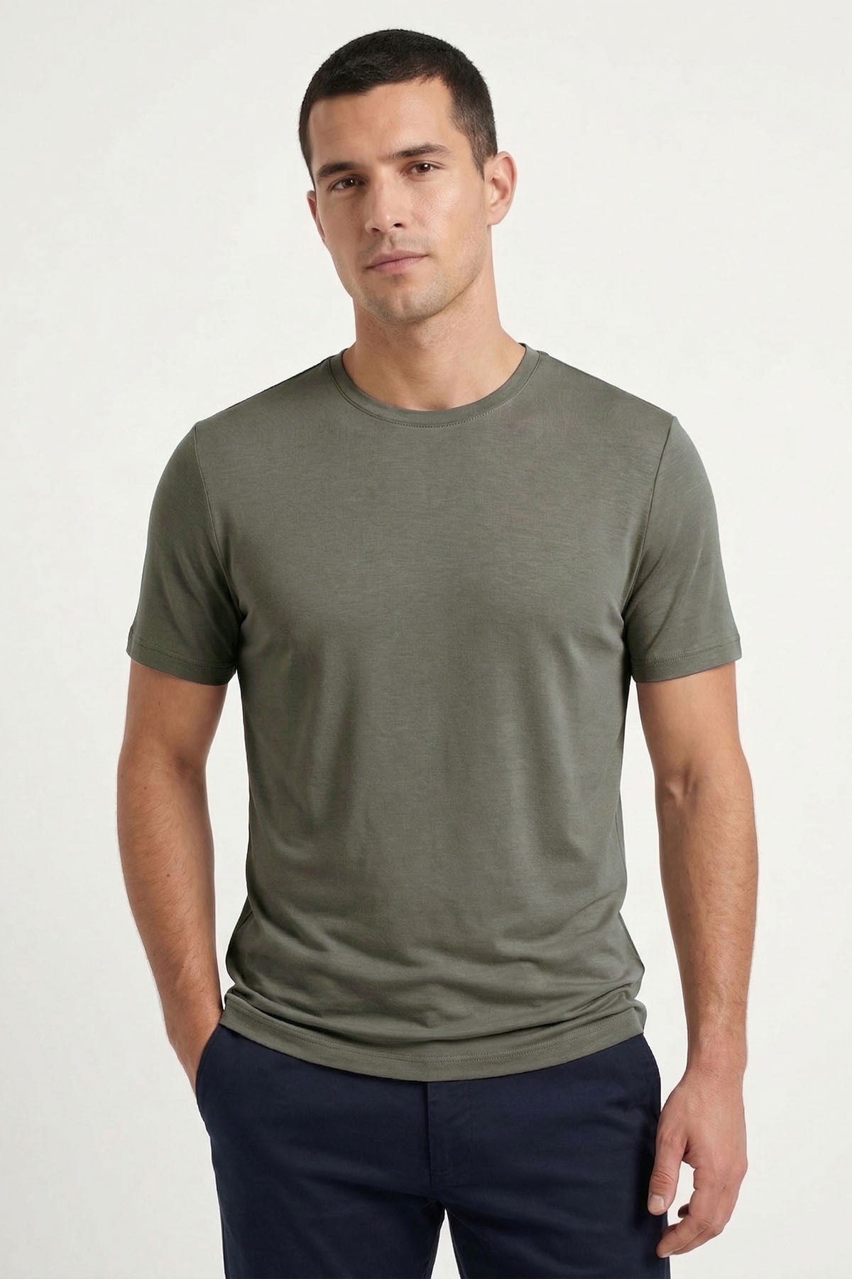 Erkek Bambu T-Shirt 334 Haki  JBR334.0000001