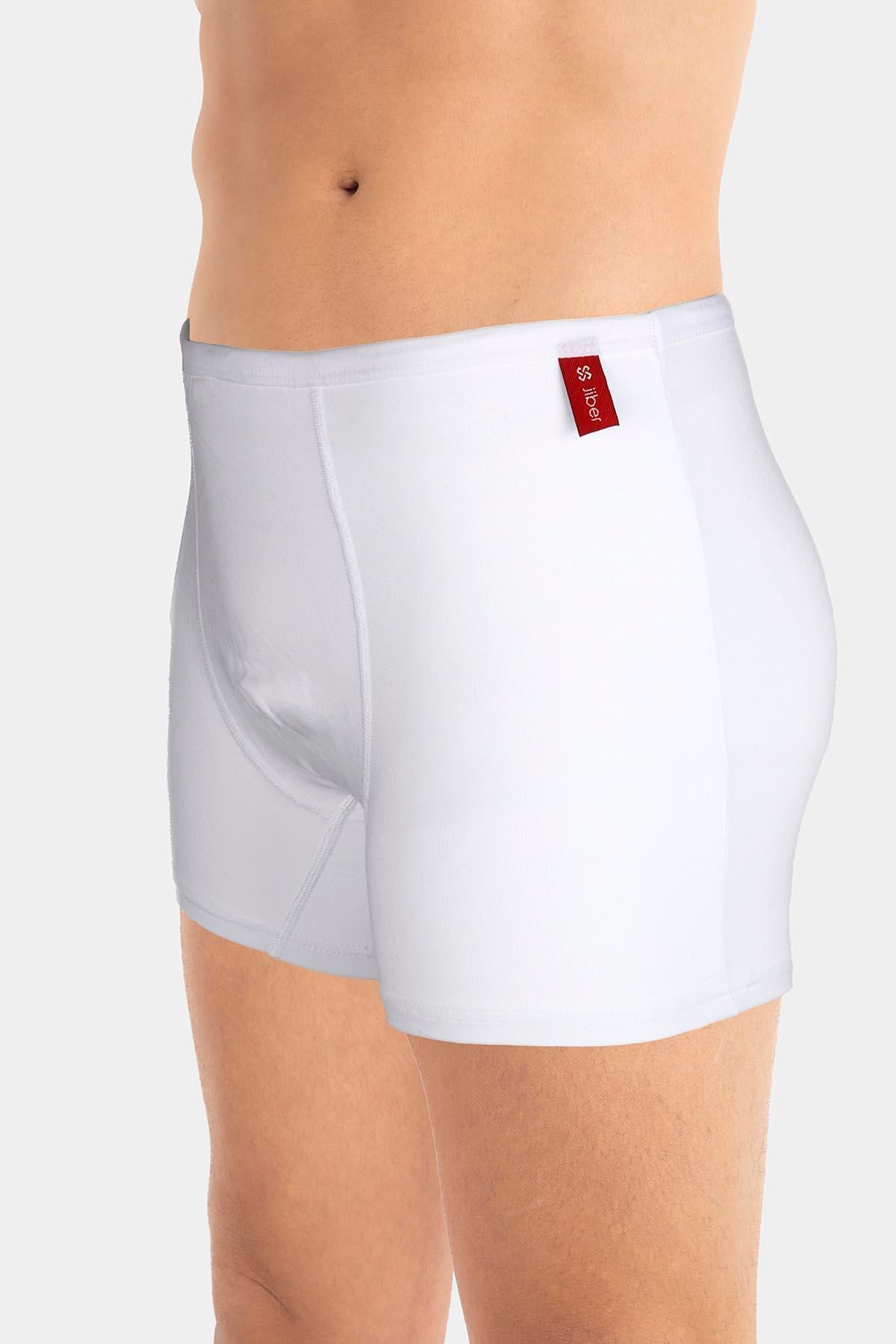 Erkek İnce Lastikli Penye Modal Beyaz Boxer 286