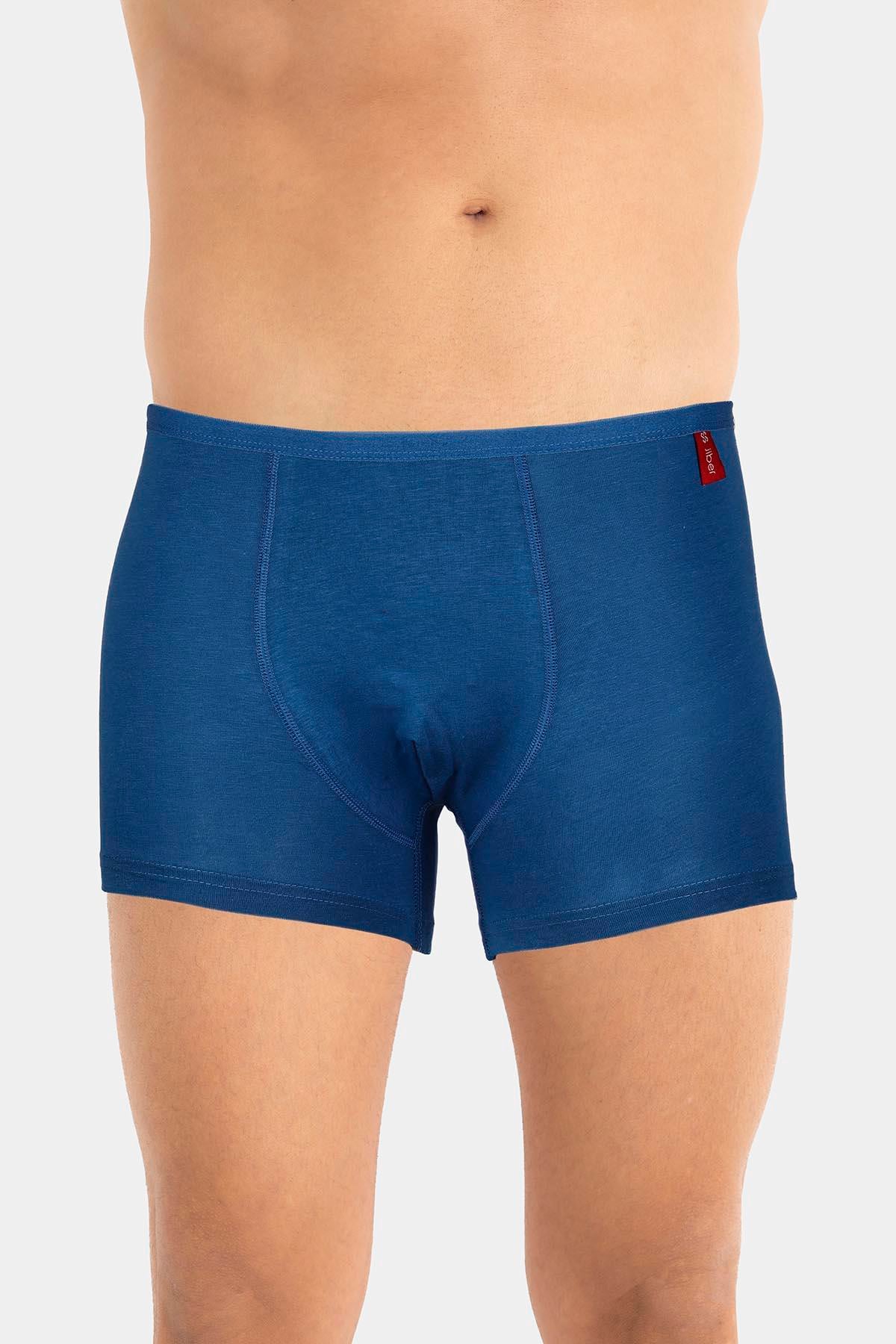 Erkek İnce Lastikli Penye Modal İndigo Boxer 286