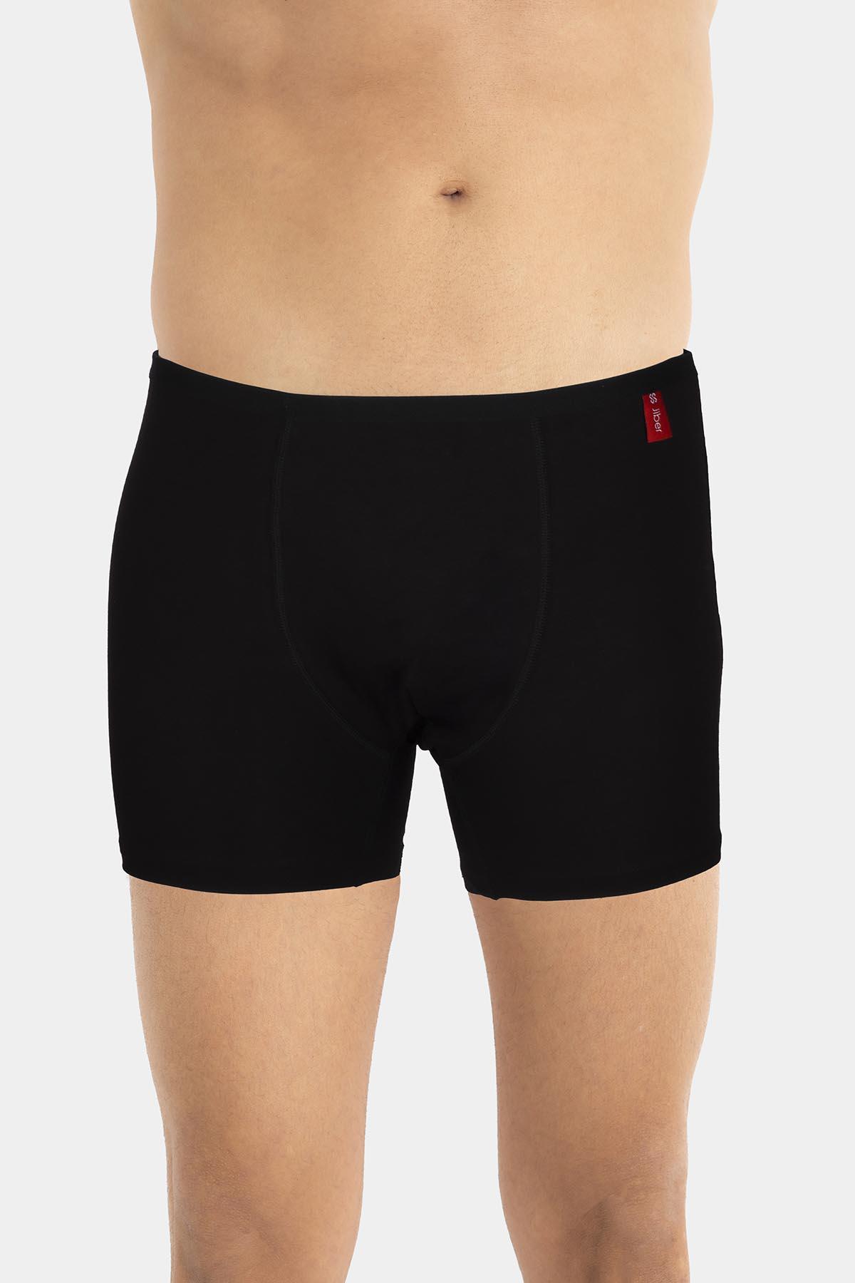 Erkek İnce Lastikli Penye Modal Siyah Boxer 286