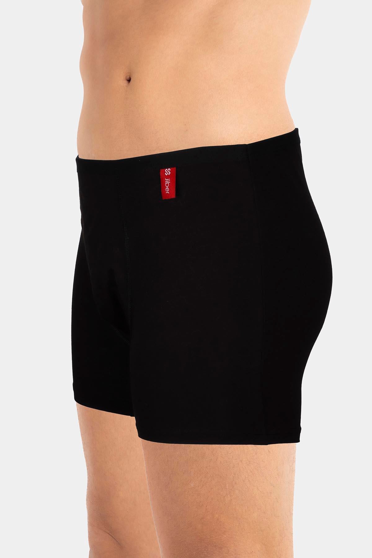 Erkek İnce Lastikli Penye Modal Siyah Boxer 286