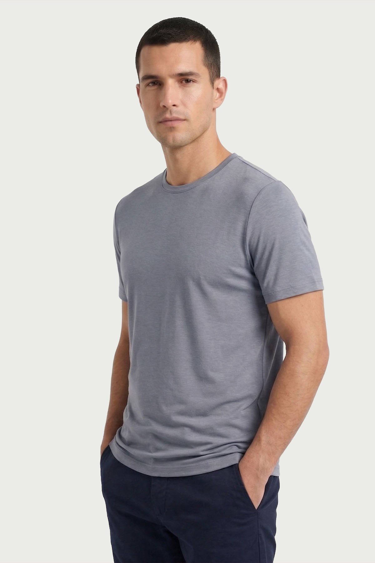 Erkek İndigo Bambu T-Shirt