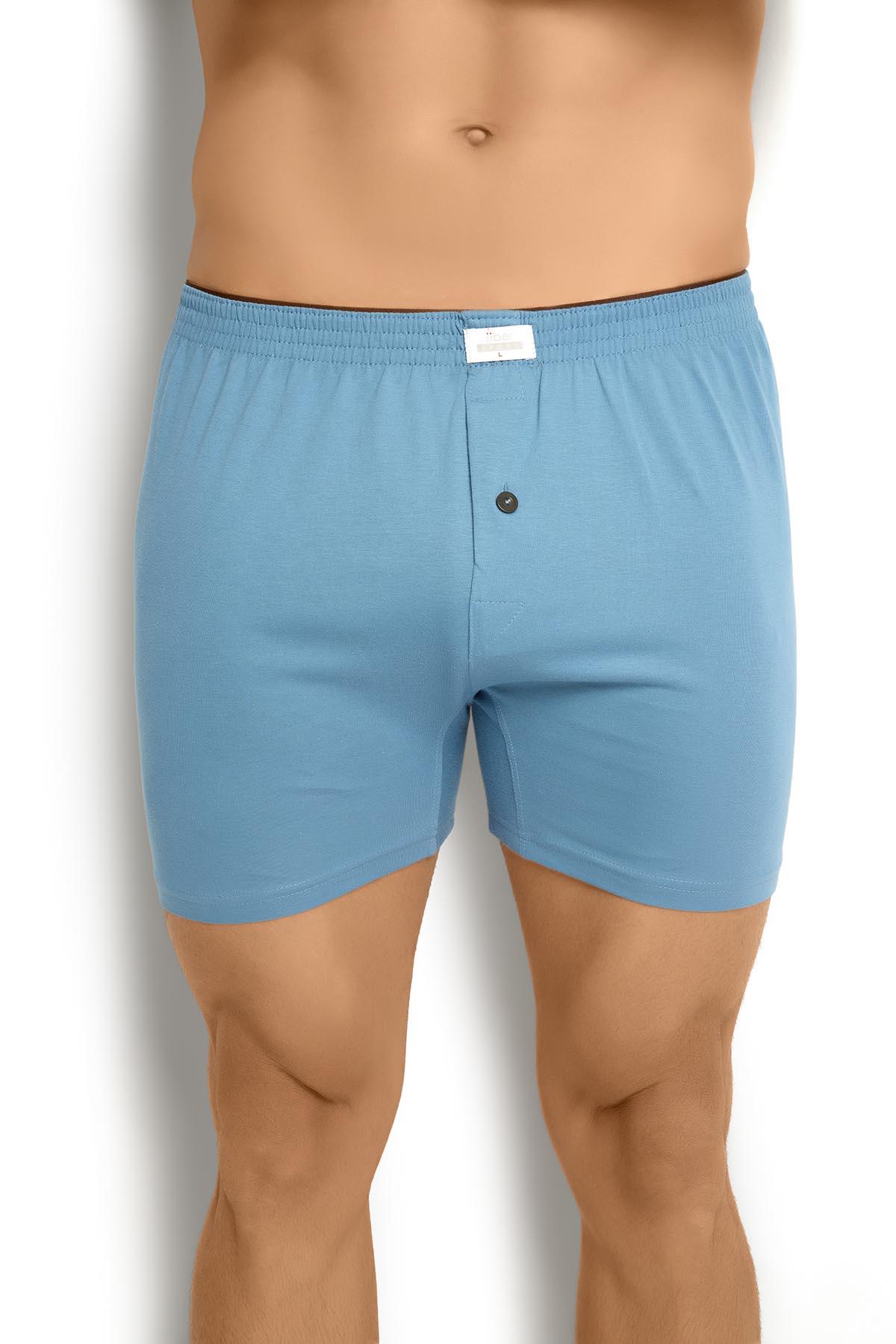 Erkek İndigo Havlu Kemer Pamuklu 6lı Boxer 127