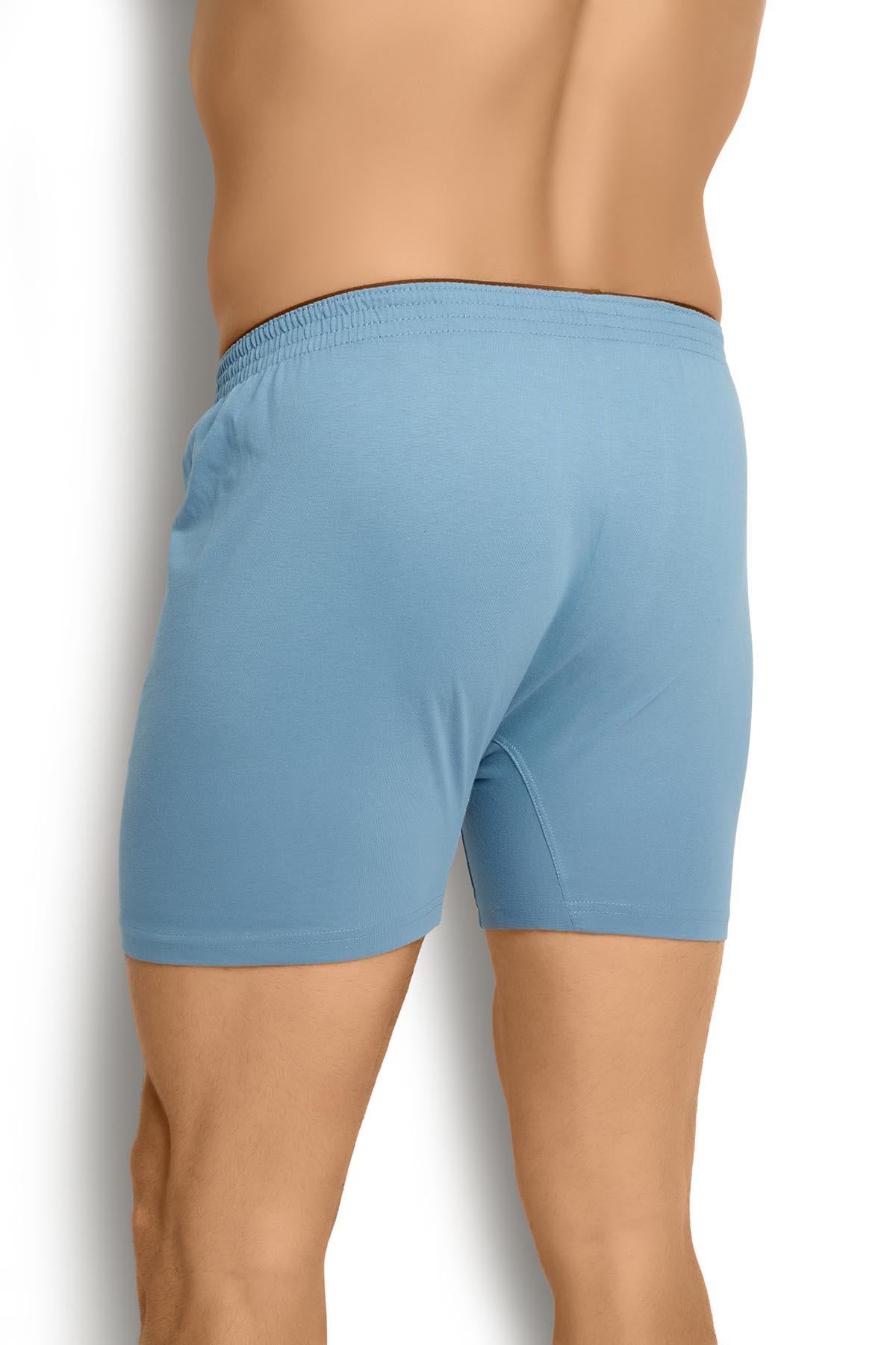 Erkek İndigo Havlu Kemer Pamuklu 6lı Boxer 127