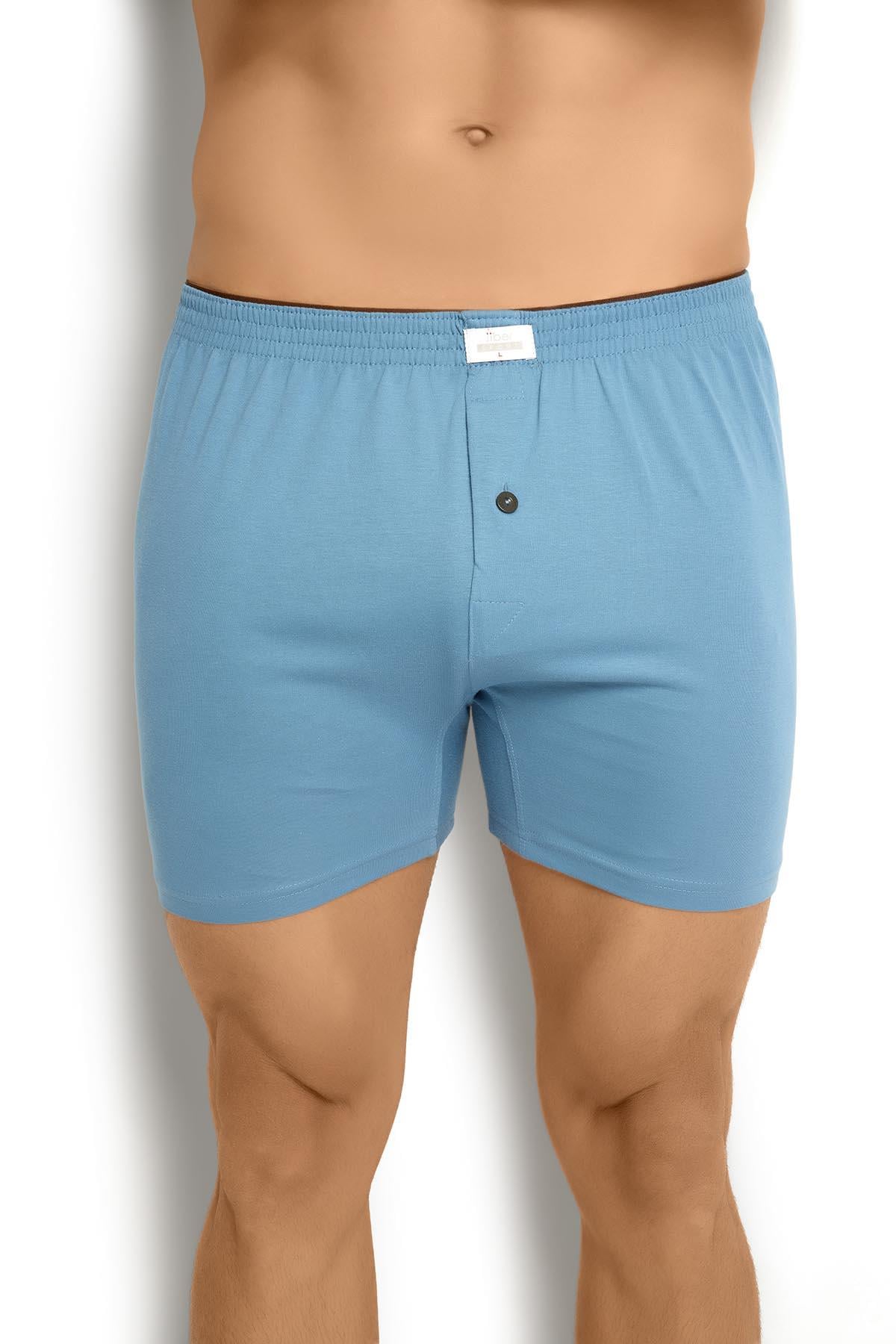 Erkek İndigo Havlu Kemer Pamuklu Boxer 127