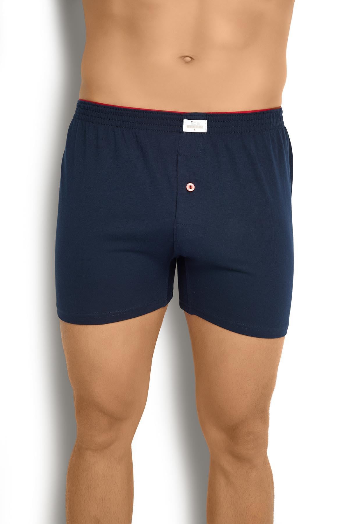 Erkek Lacivert Havlu Kemer Pamuklu 6lı Boxer 127