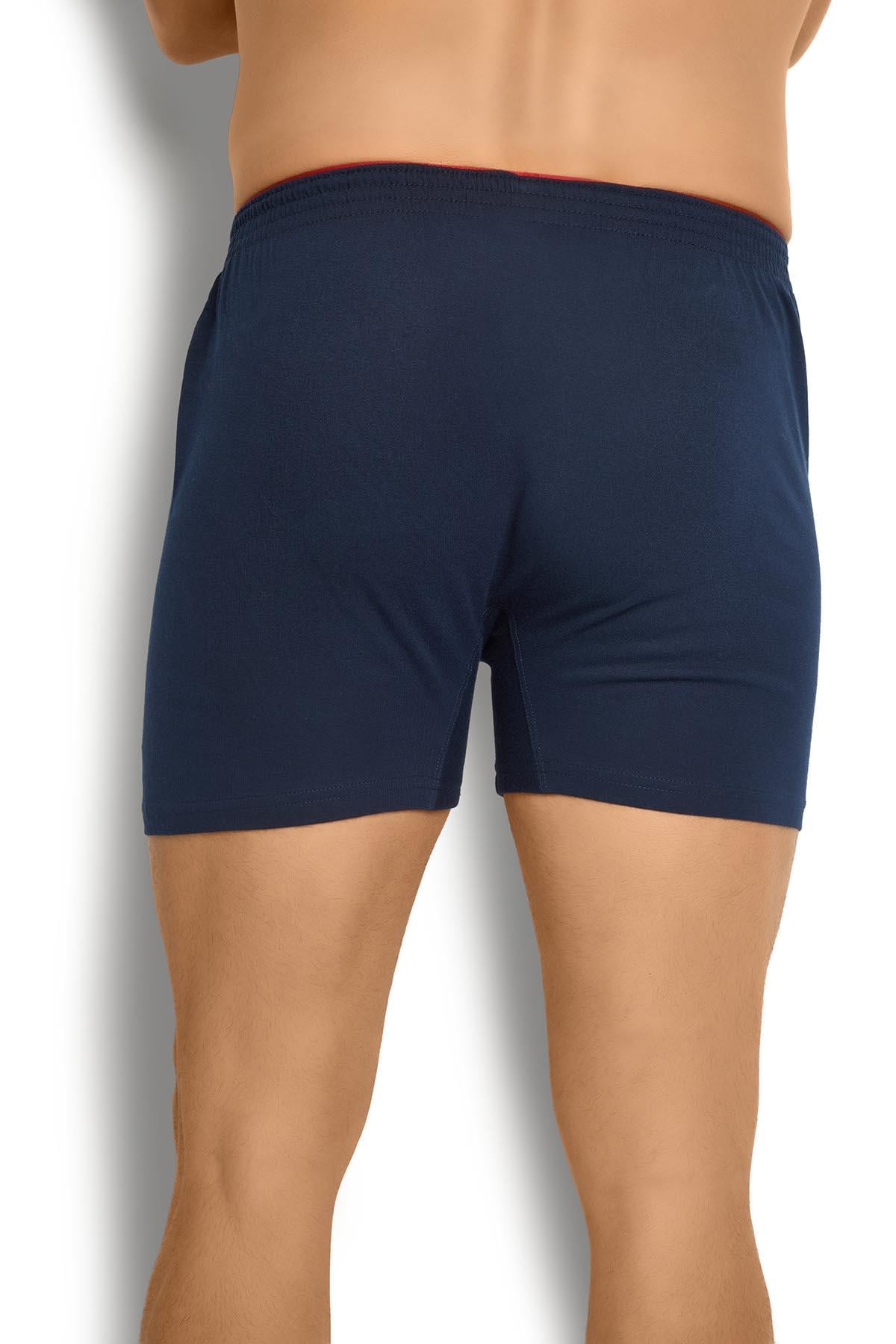 Erkek Lacivert Havlu Kemer Pamuklu 6lı Boxer 127