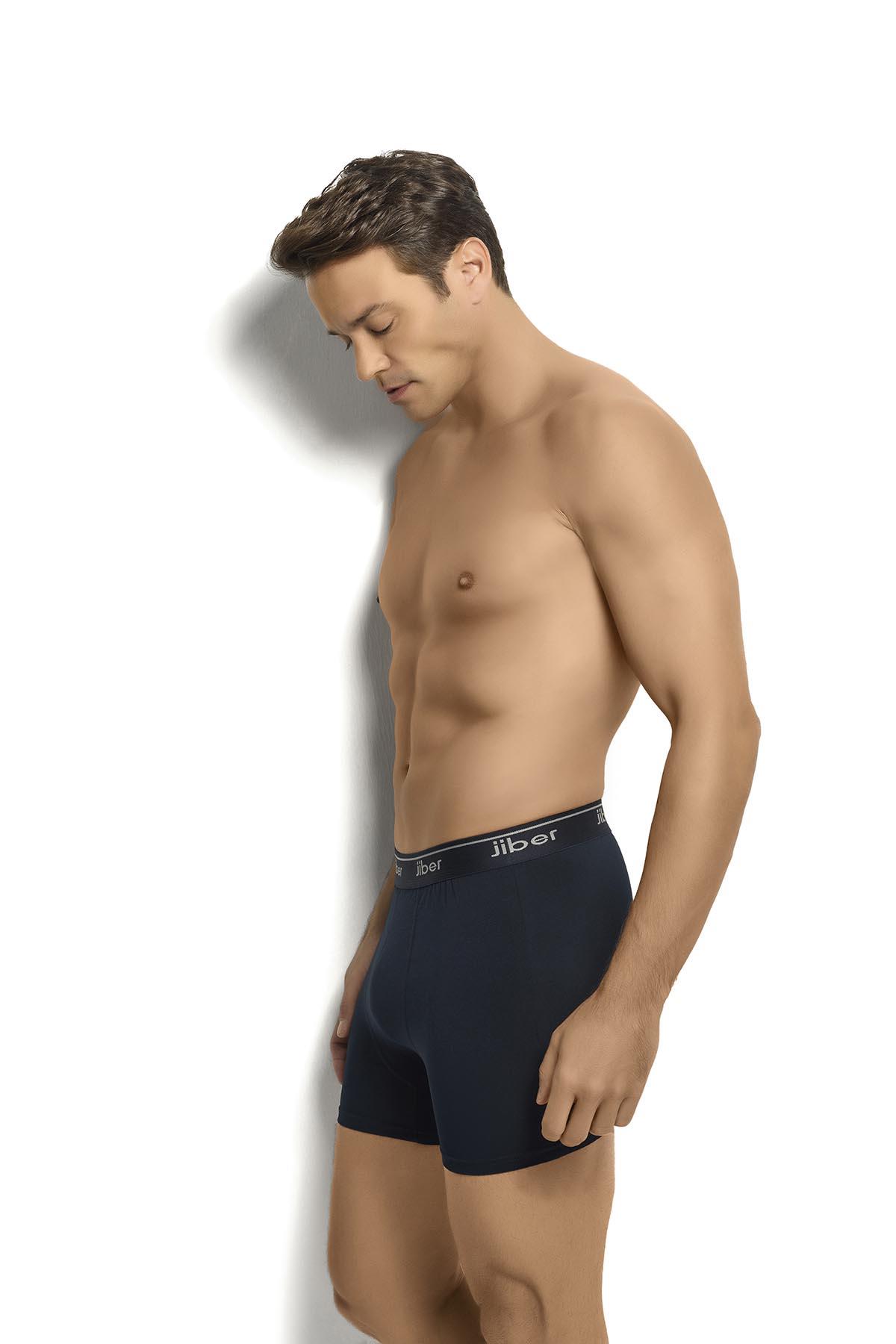 Erkek Lacivert Pamuklu Likralı 6lı Boxer 156