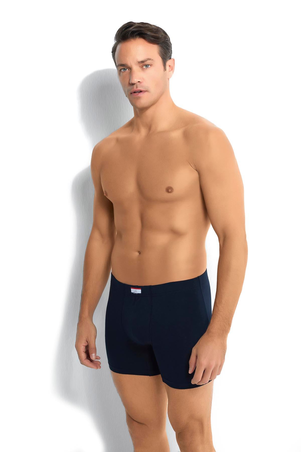 Erkek Lacivert Pamuklu Likralı Boxer  274