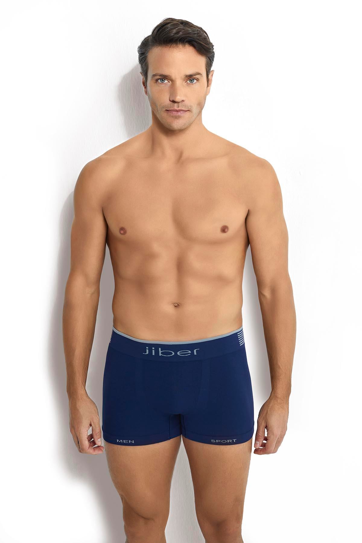 Erkek Mikrofiber Dikişsiz Boxer Lacivert  276
