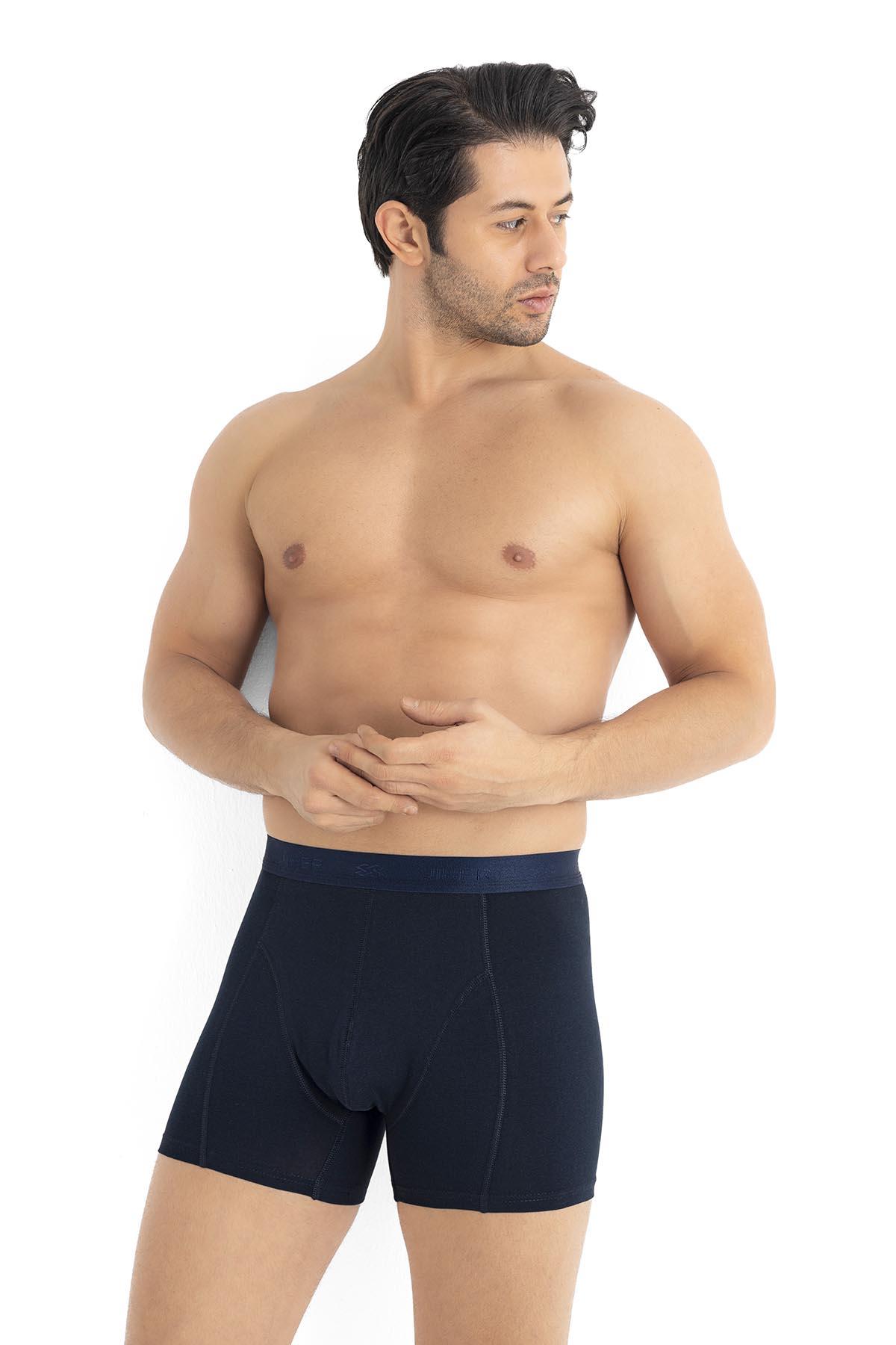 Erkek Modal Pamuklu 3lü Lacivert Boxer 289