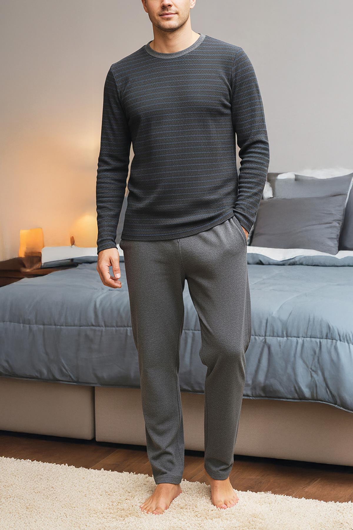 Erkek Sax mavisi Pijama Takımı 15306