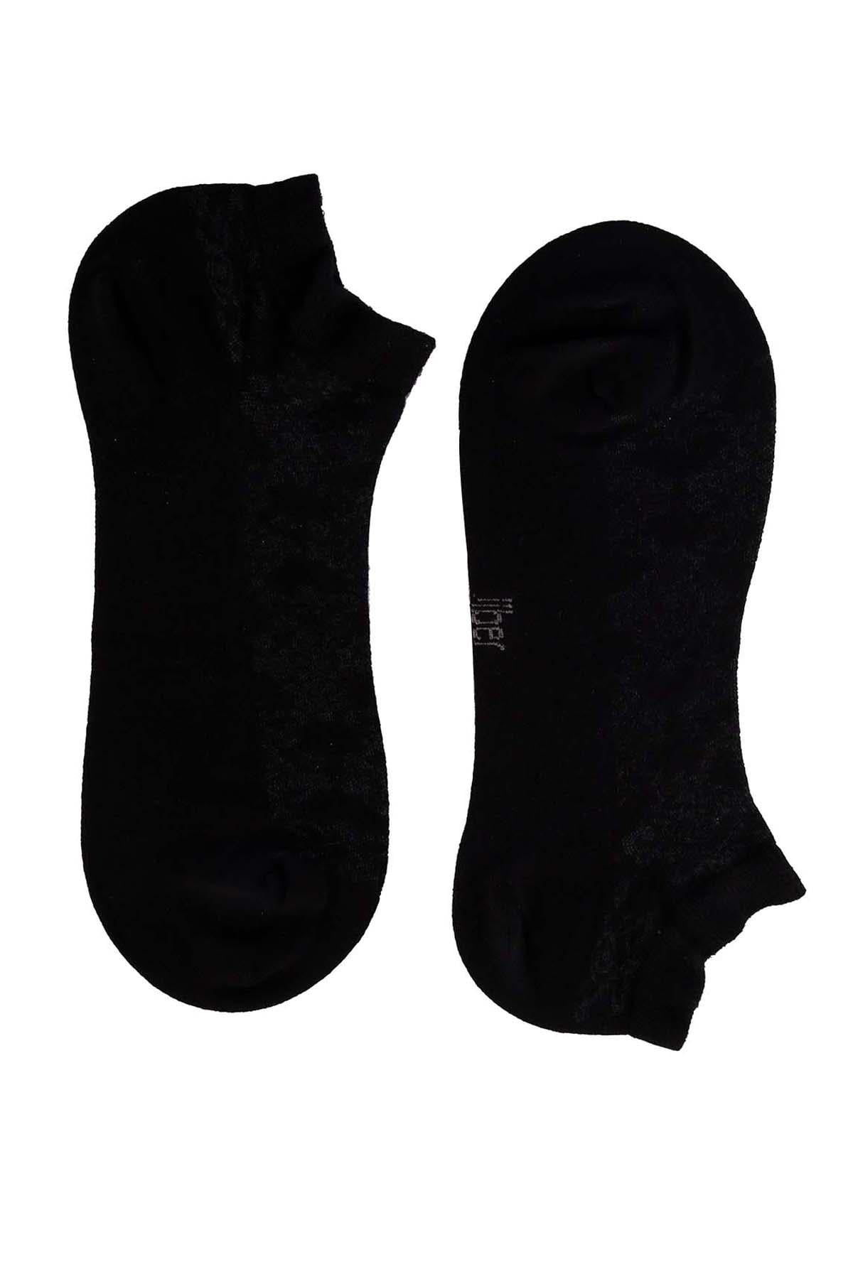 Erkek Siyah Bambu Patik Çorap 6754