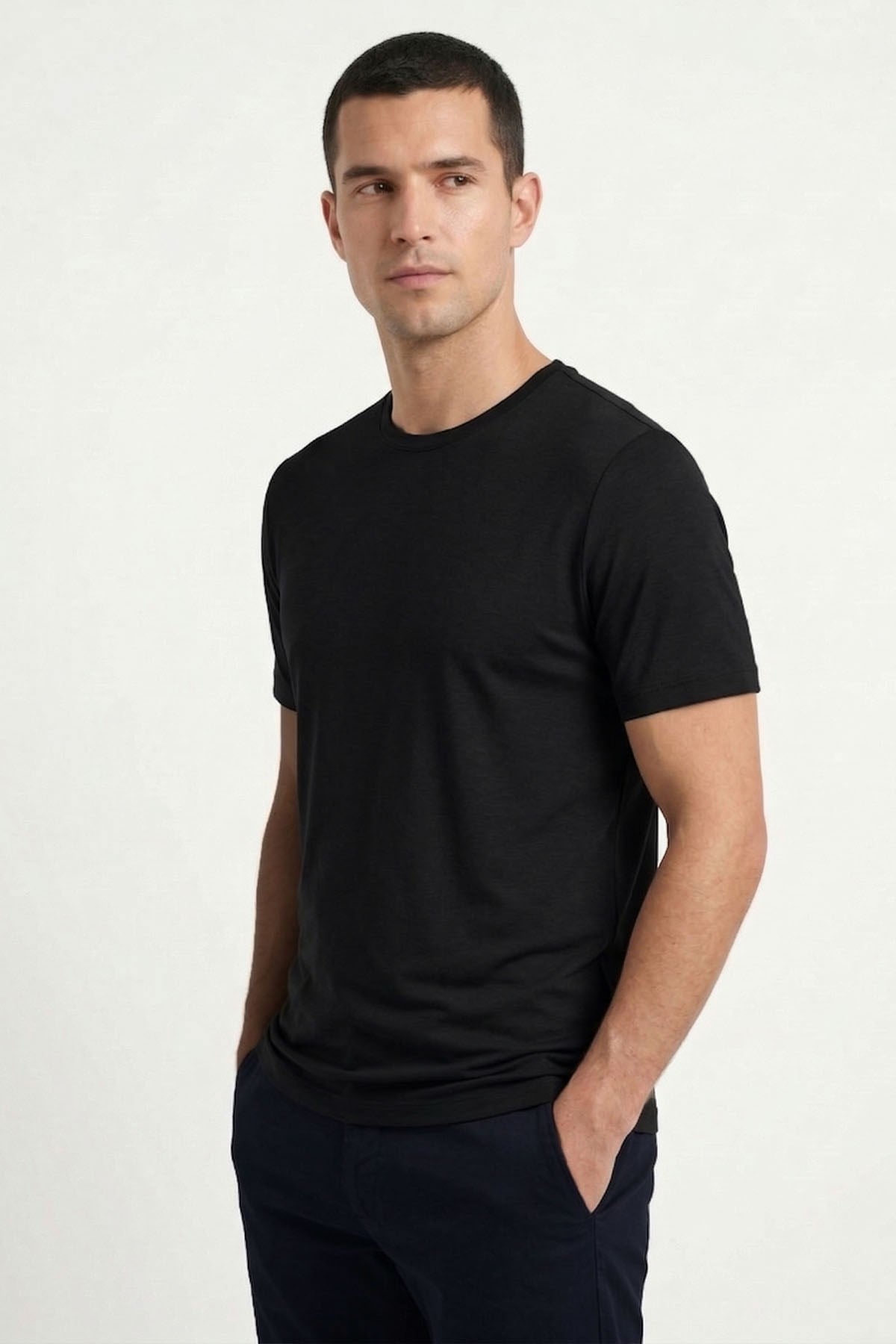 Erkek Bambu T-Shirt 334 SİYAH  JBR334.0000001