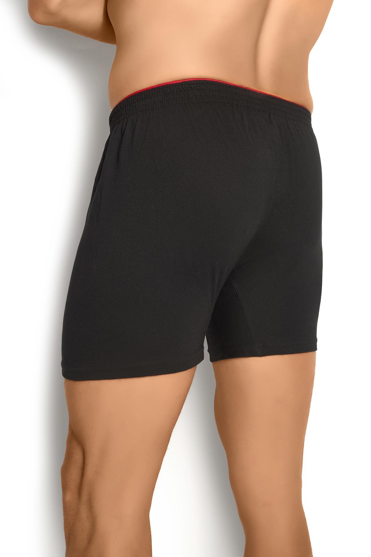 Erkek Siyah Havlu Kemer Pamuklu 6lı Boxer 127
