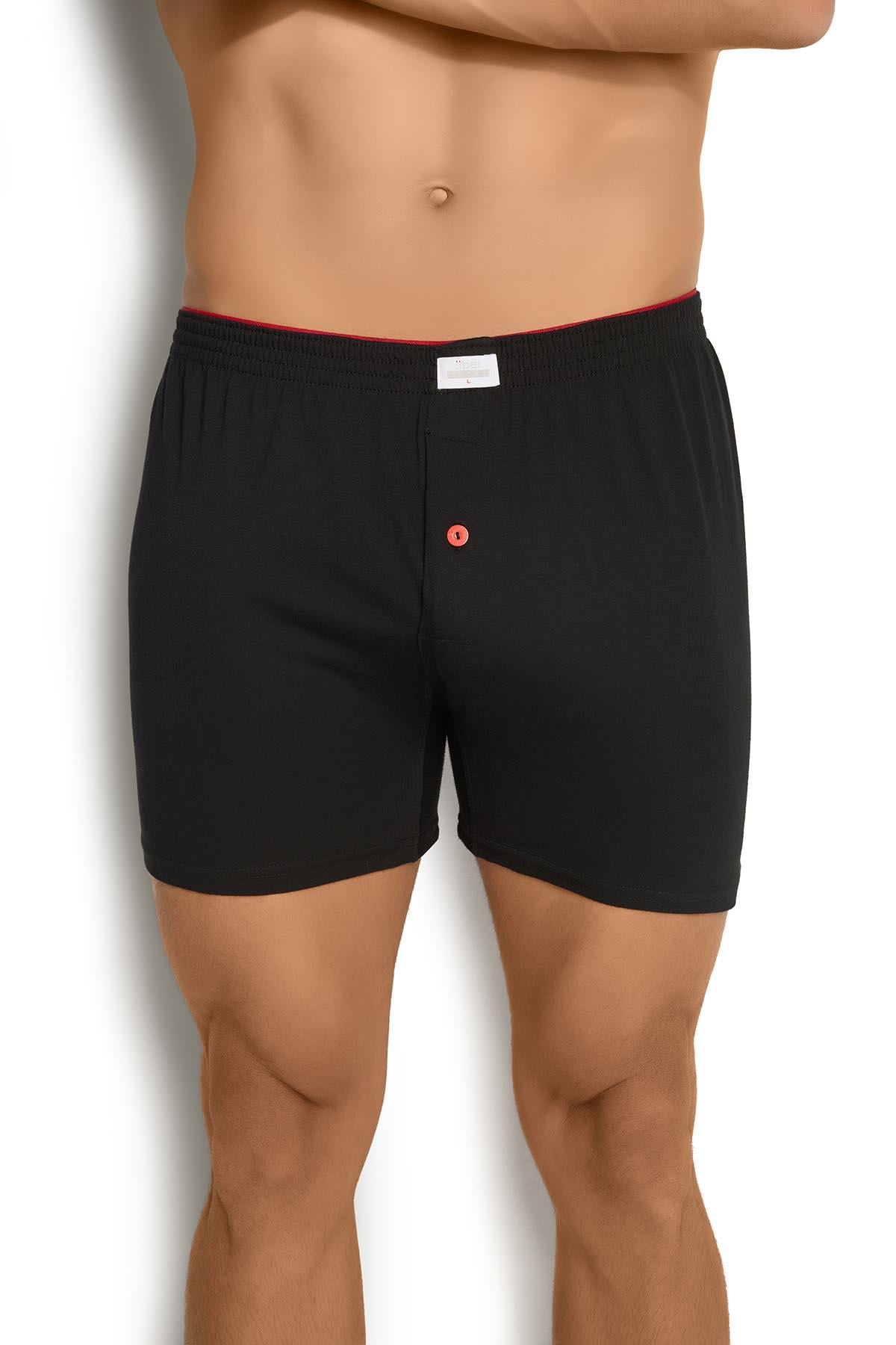 Erkek Siyah Pamuklu Havlu Kemer Boxer 127