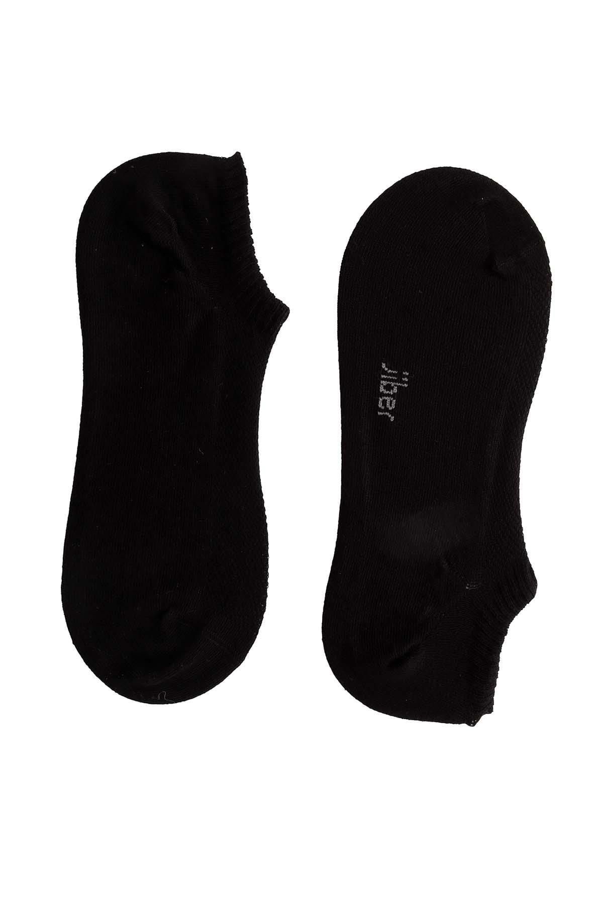 Erkek Siyah Pamuklu  Sneaker Çorap 7701
