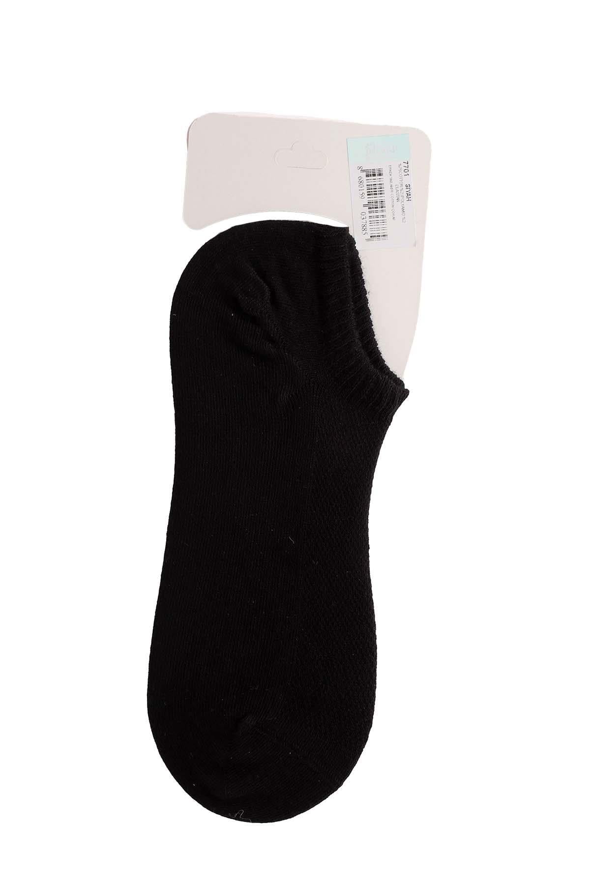 Erkek Siyah Pamuklu  Sneaker Çorap 7701