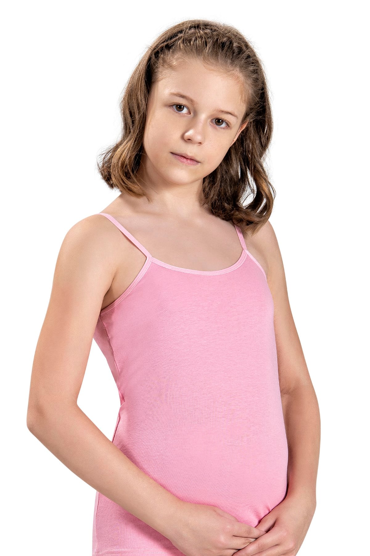 Kız Çocuk Asorti Pamuklu Likralı 3lü Atlet 807